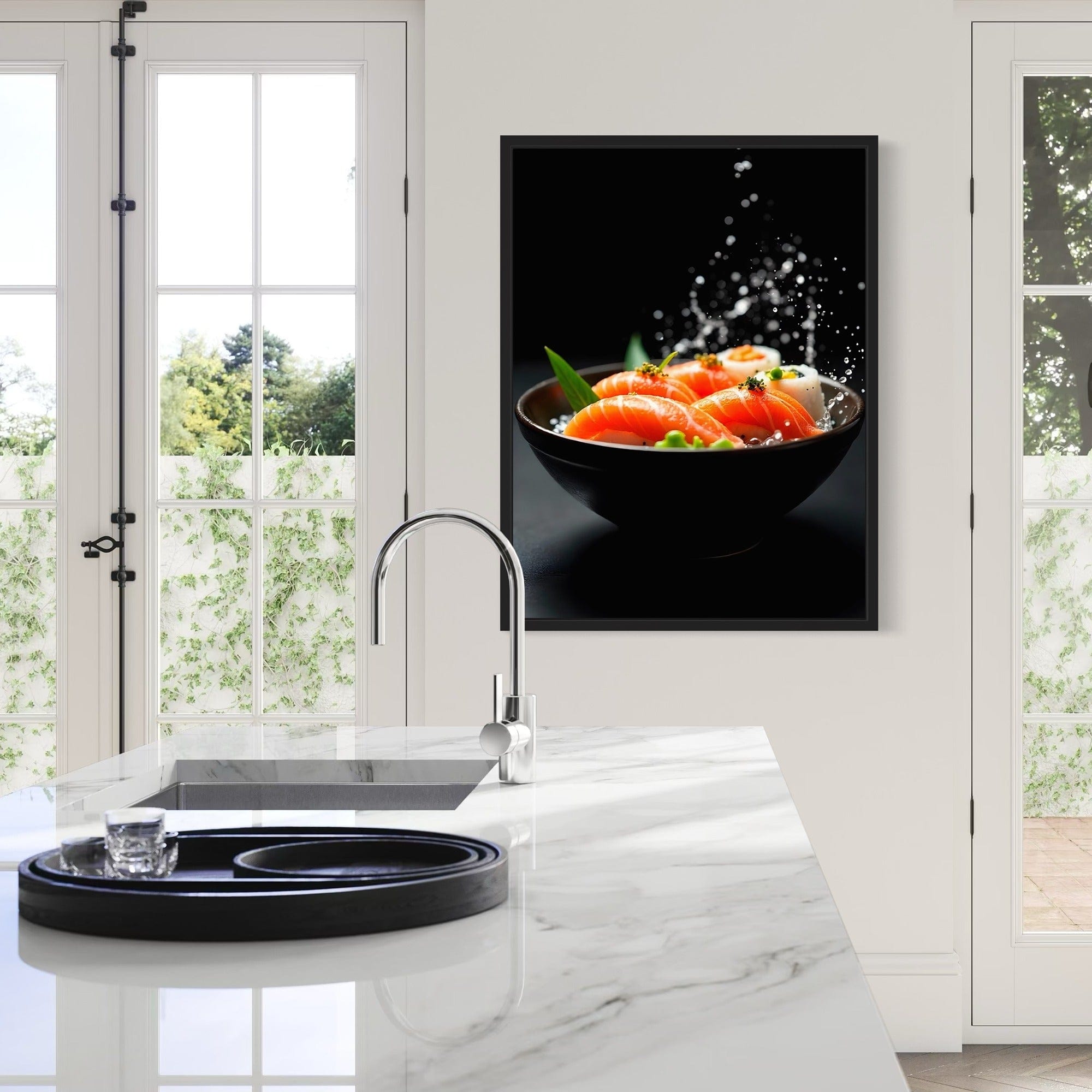 Sushi lover kitchen wall picture with splash