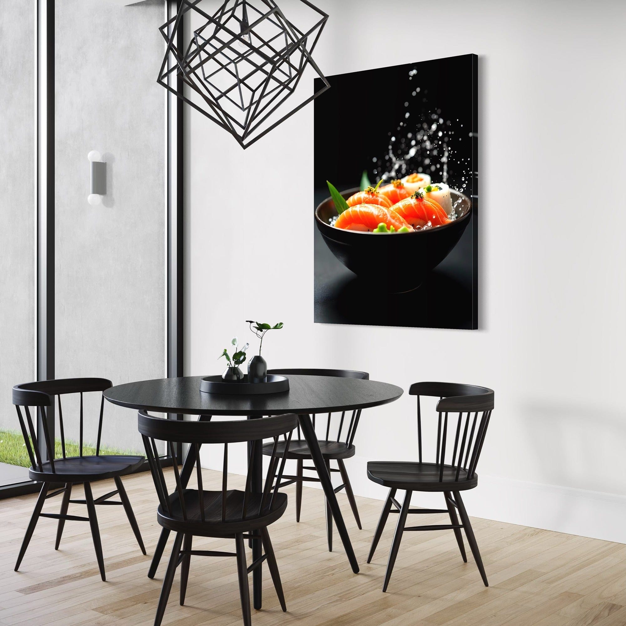 High contrast salmon nigiri canvas decor