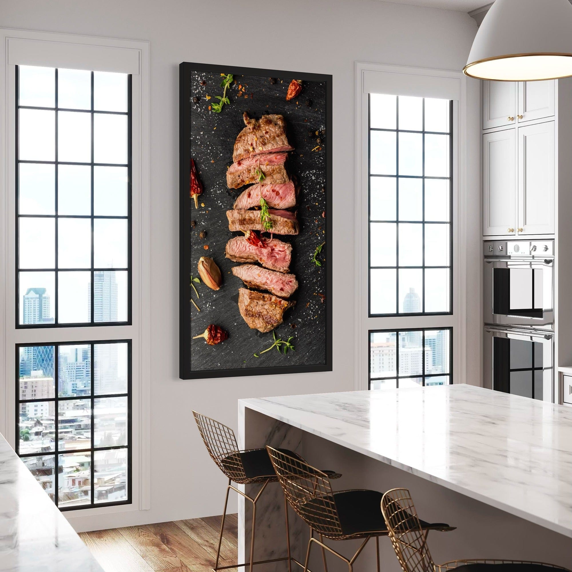 Grilled beef steak kitchen wall decor