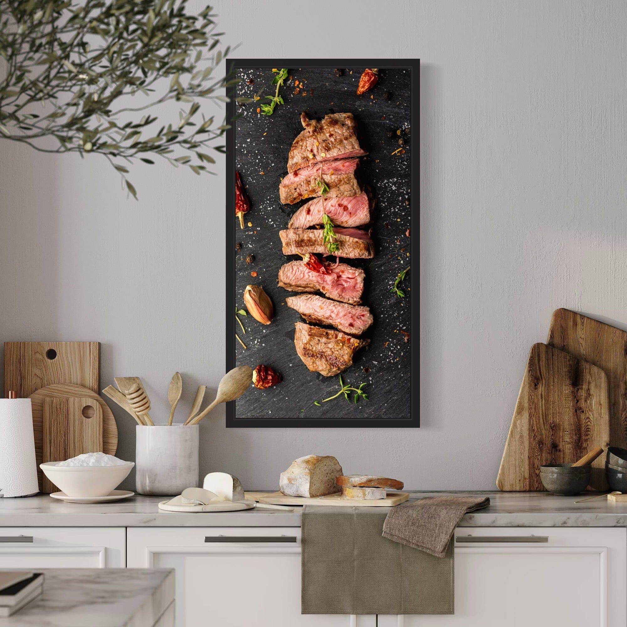 Gourmet meat art for chef kitchen wall
