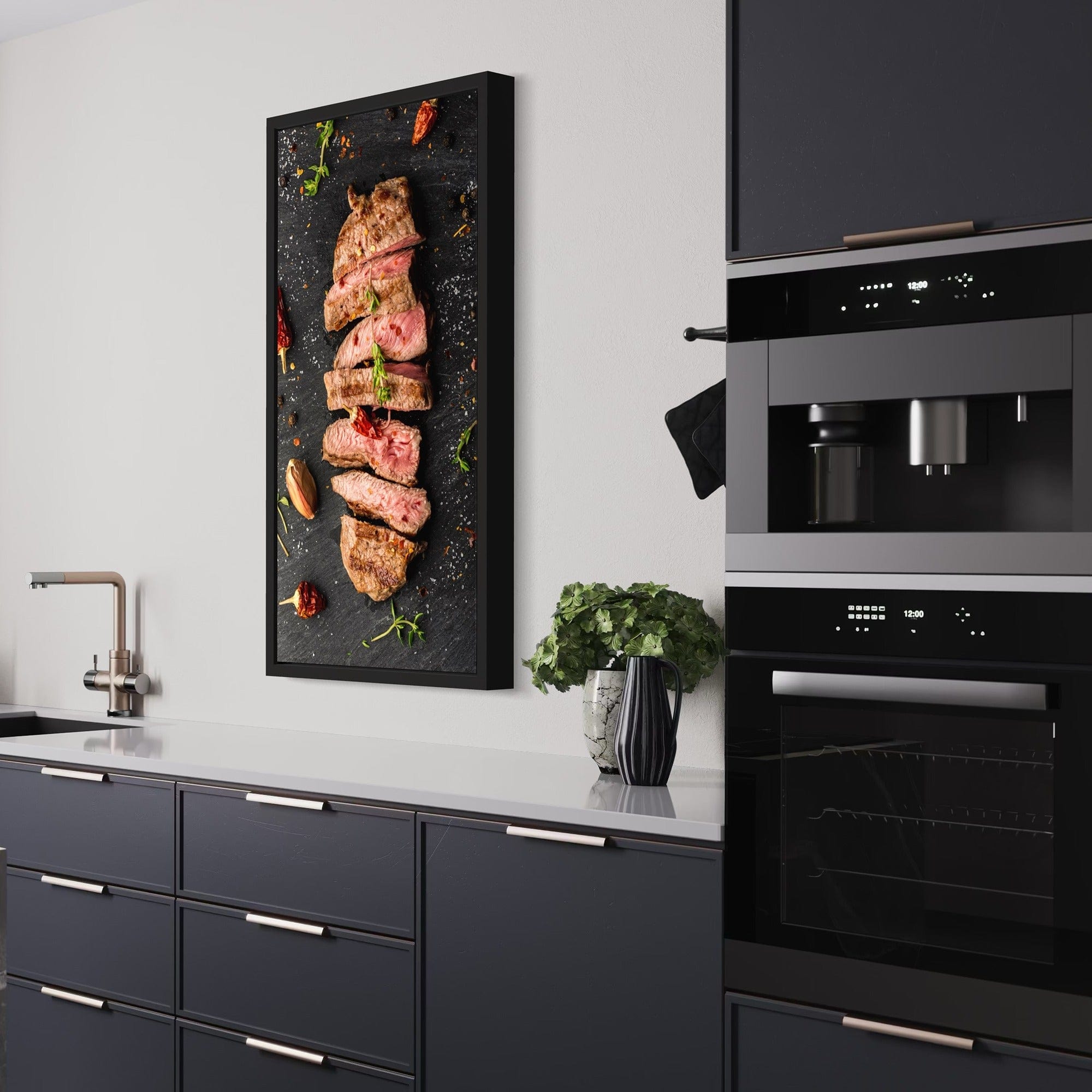 BBQ grilling steak canvas artwork