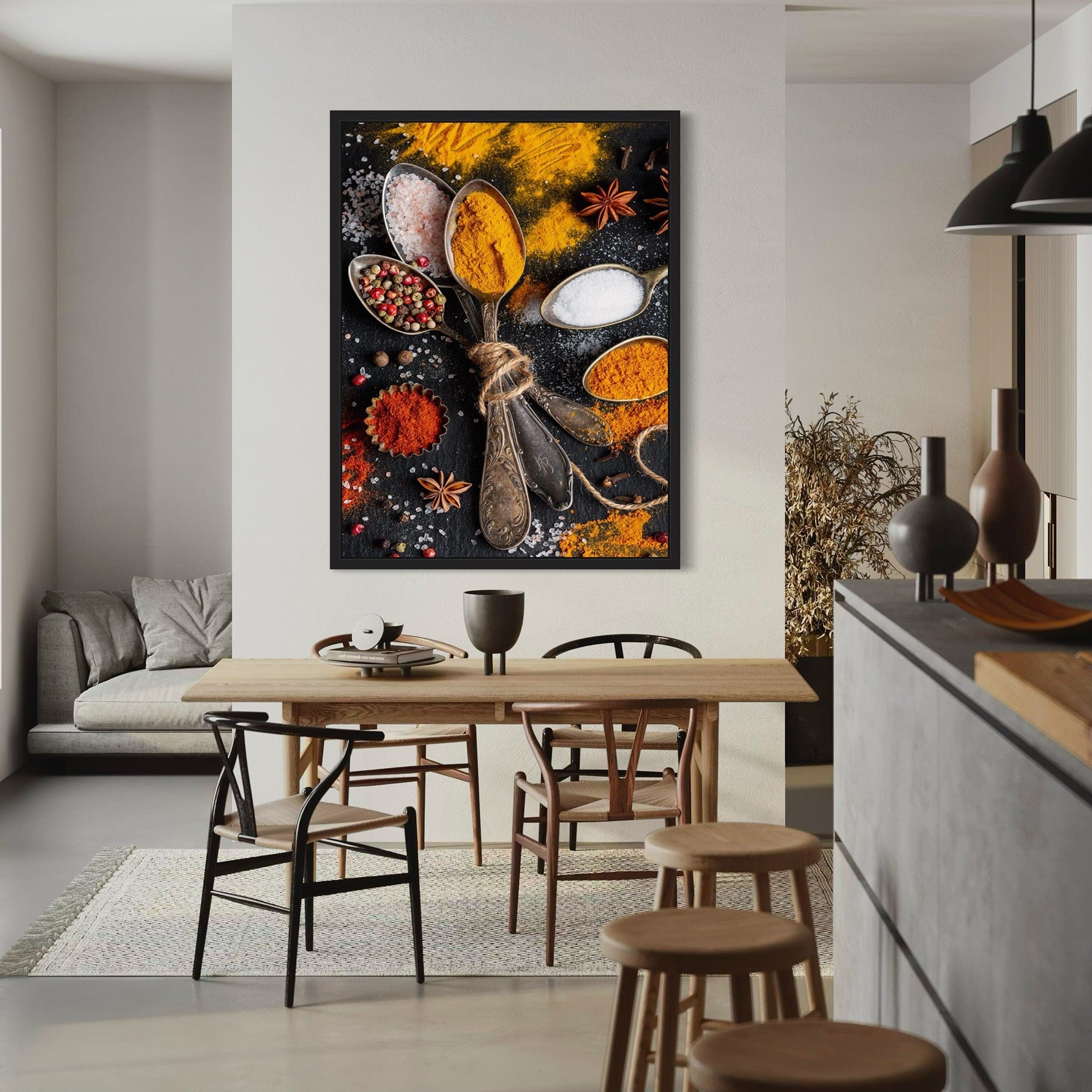 Gourmet cooking spices wall art for dining room