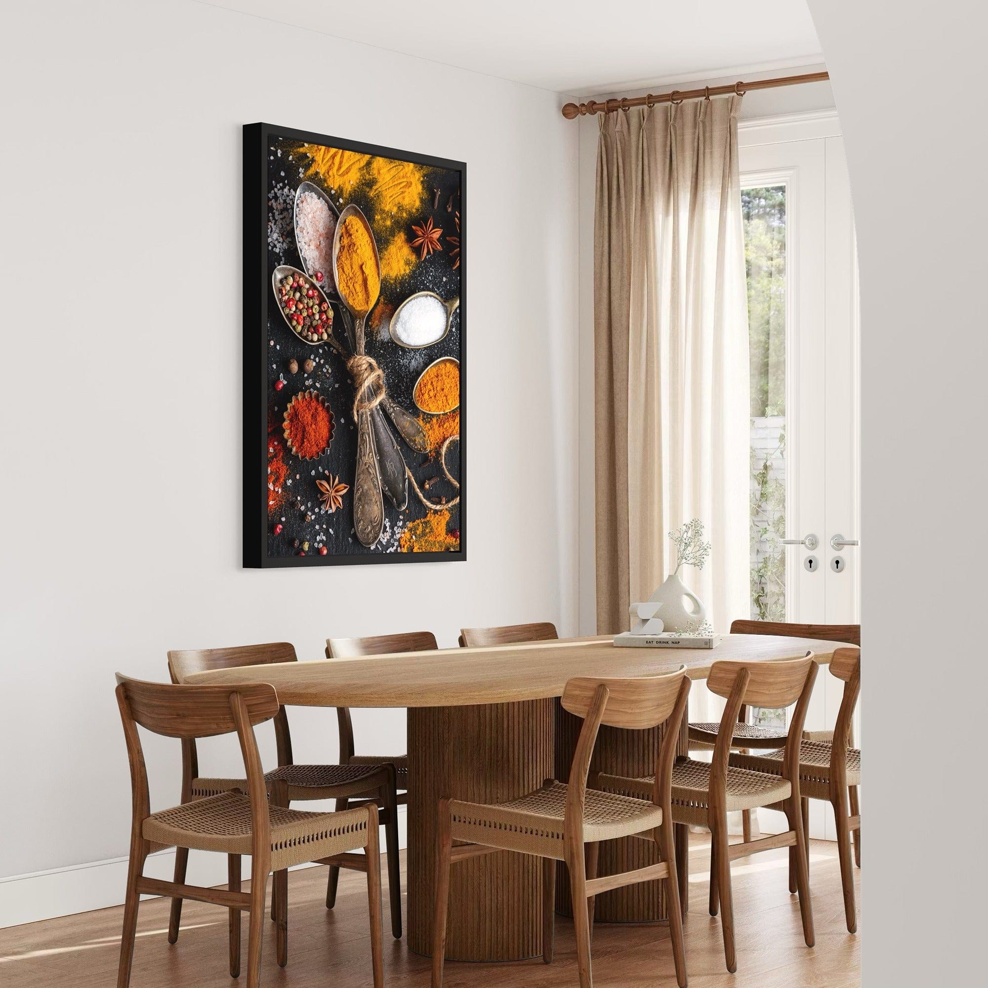 Chef kitchen decor turmeric paprika canvas
