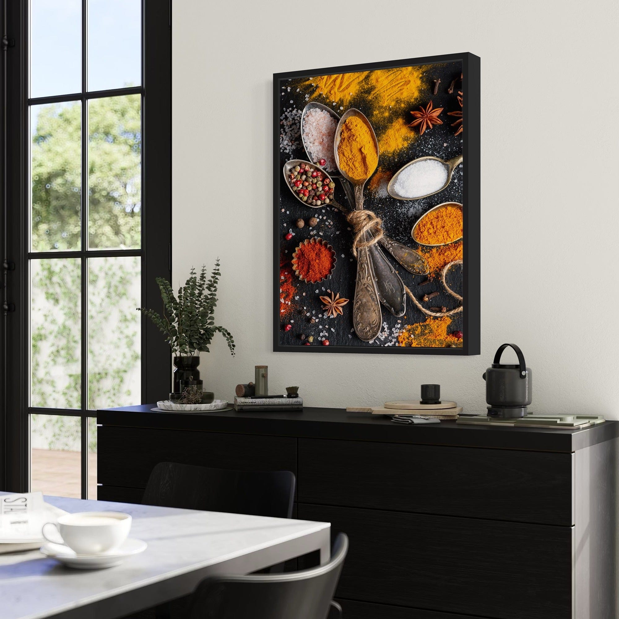 Restaurant wall art rustic spice composition