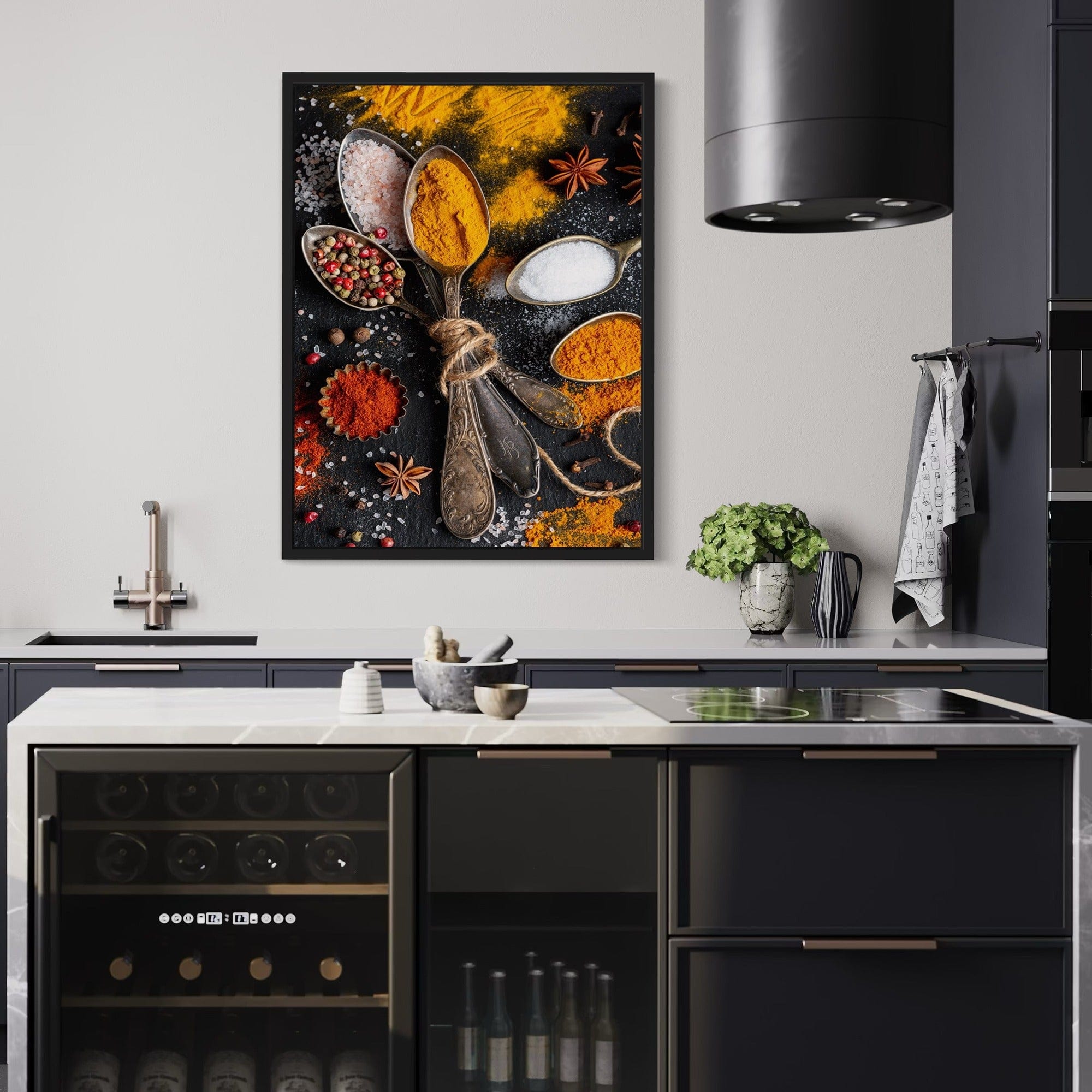 Spoonfuls of spices culinary artwork