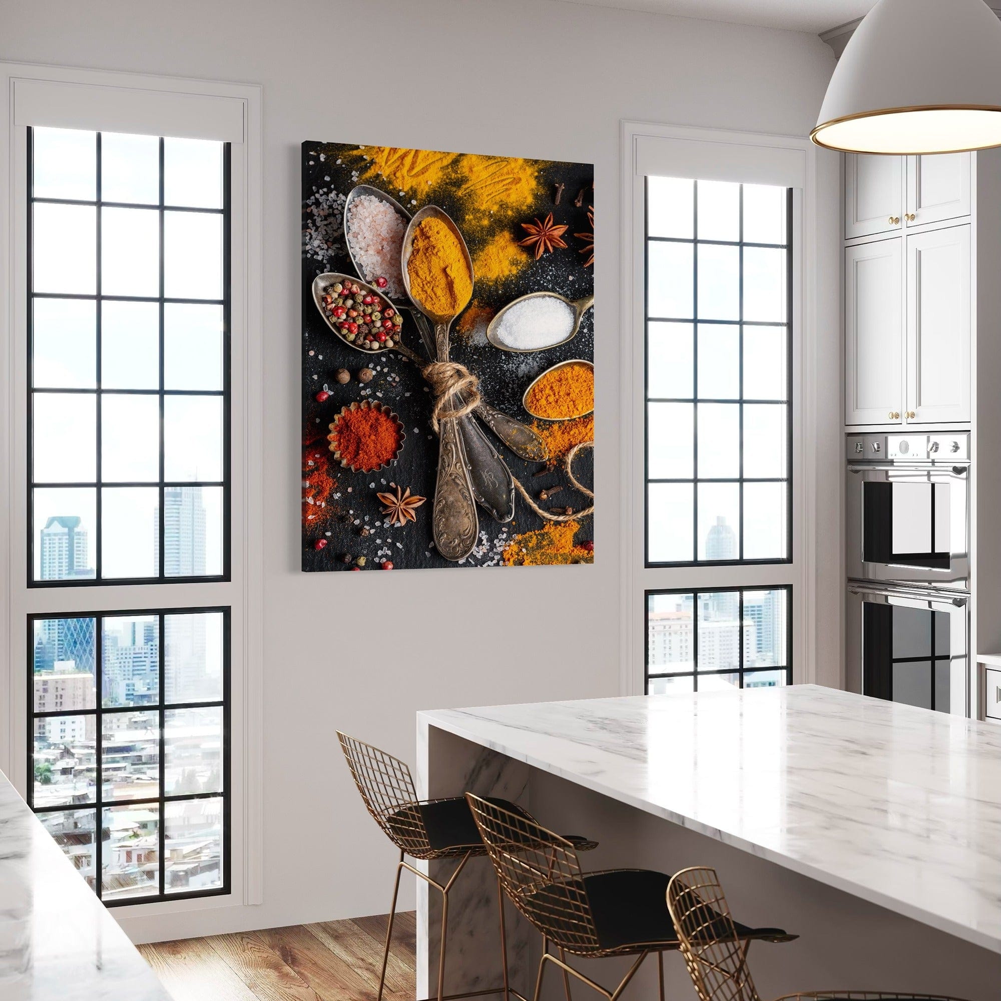 Vintage cutlery spice photography style canvas