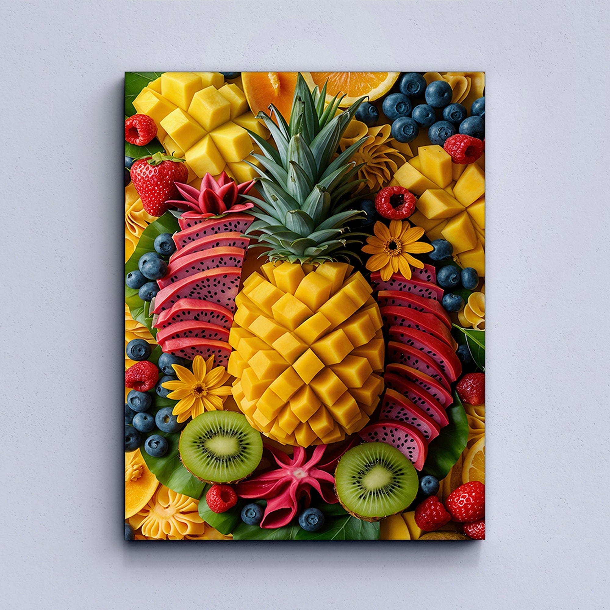 Summer fruit collage modern kitchen wall art