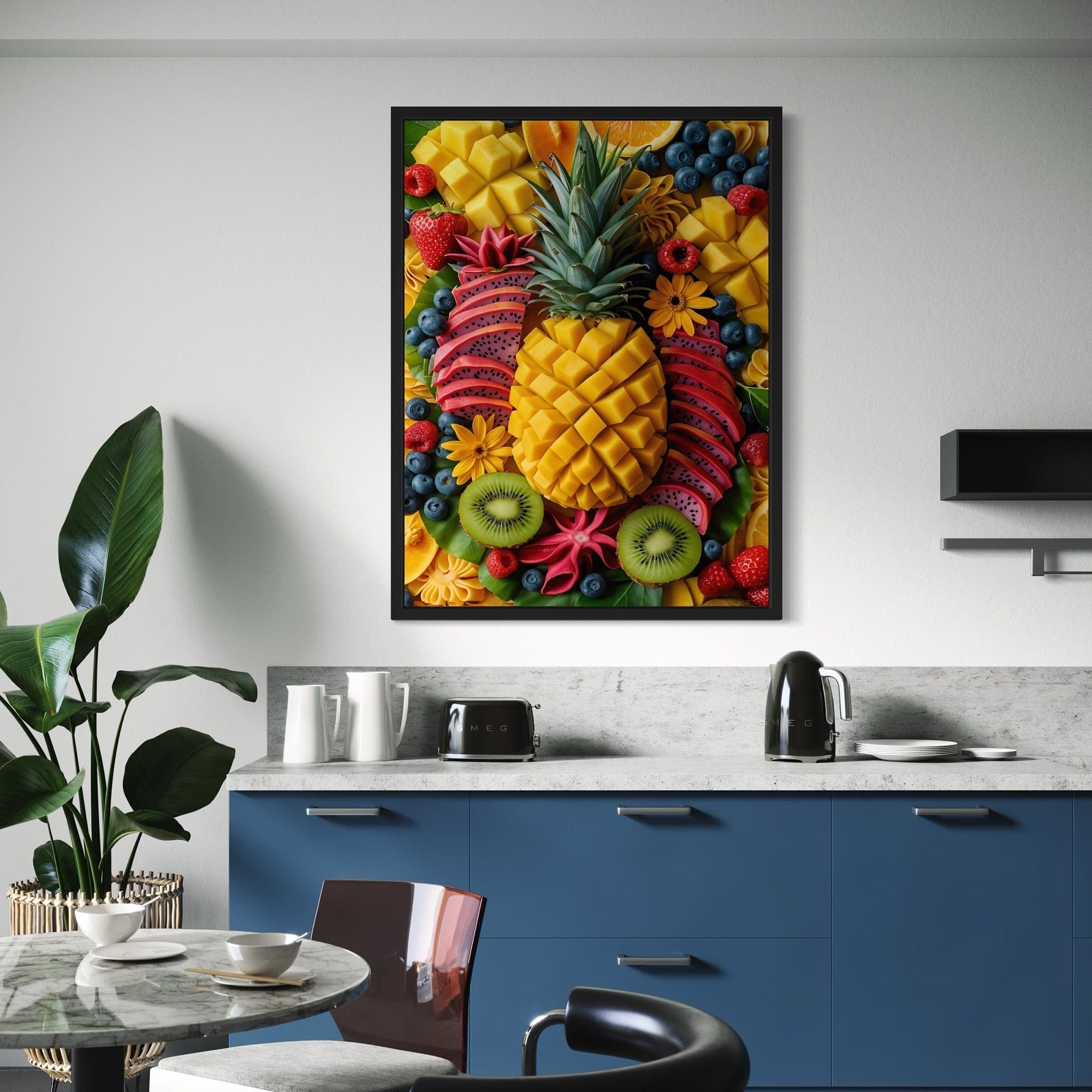 Vibrant tropical fruit kitchen wall picture