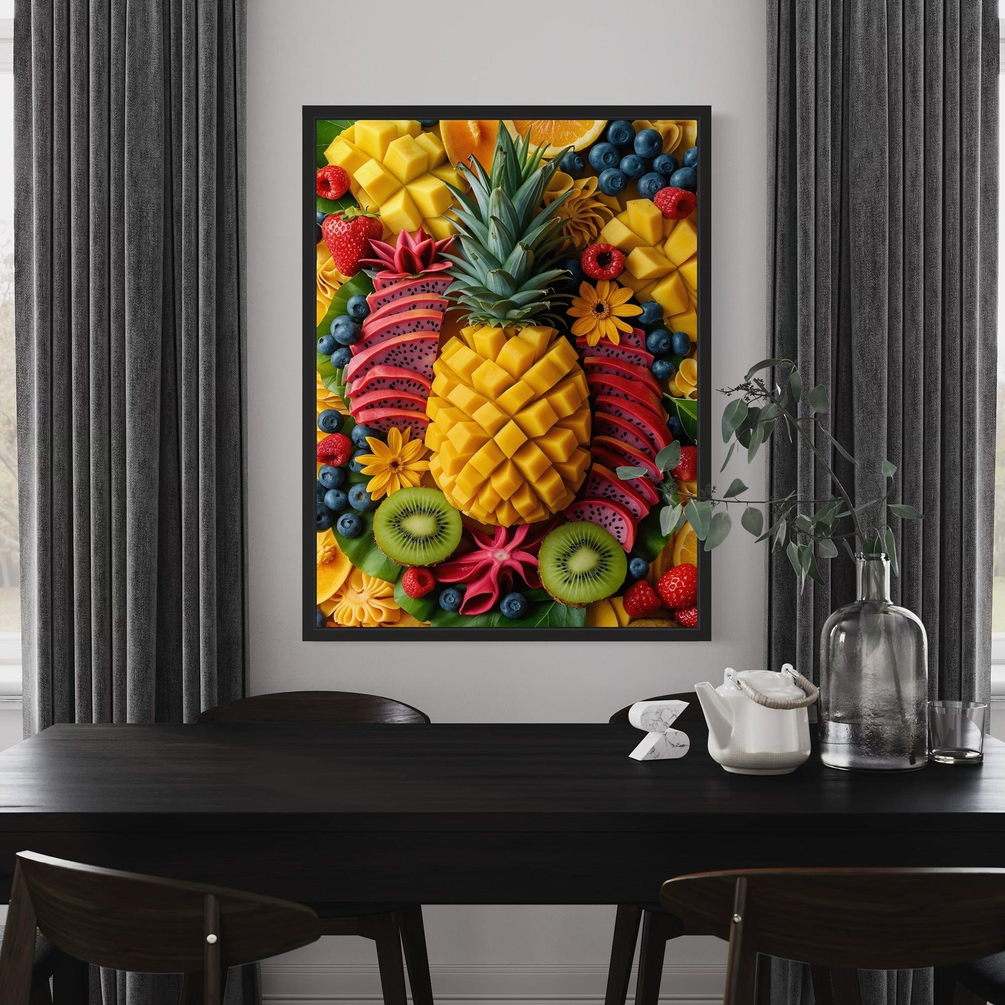 Pineapple art print modern farmhouse kitchen