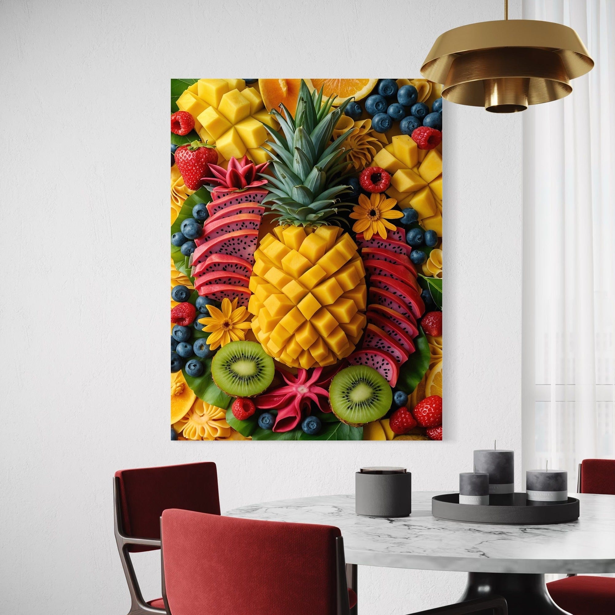 Contemporary tropical fruit wall decor