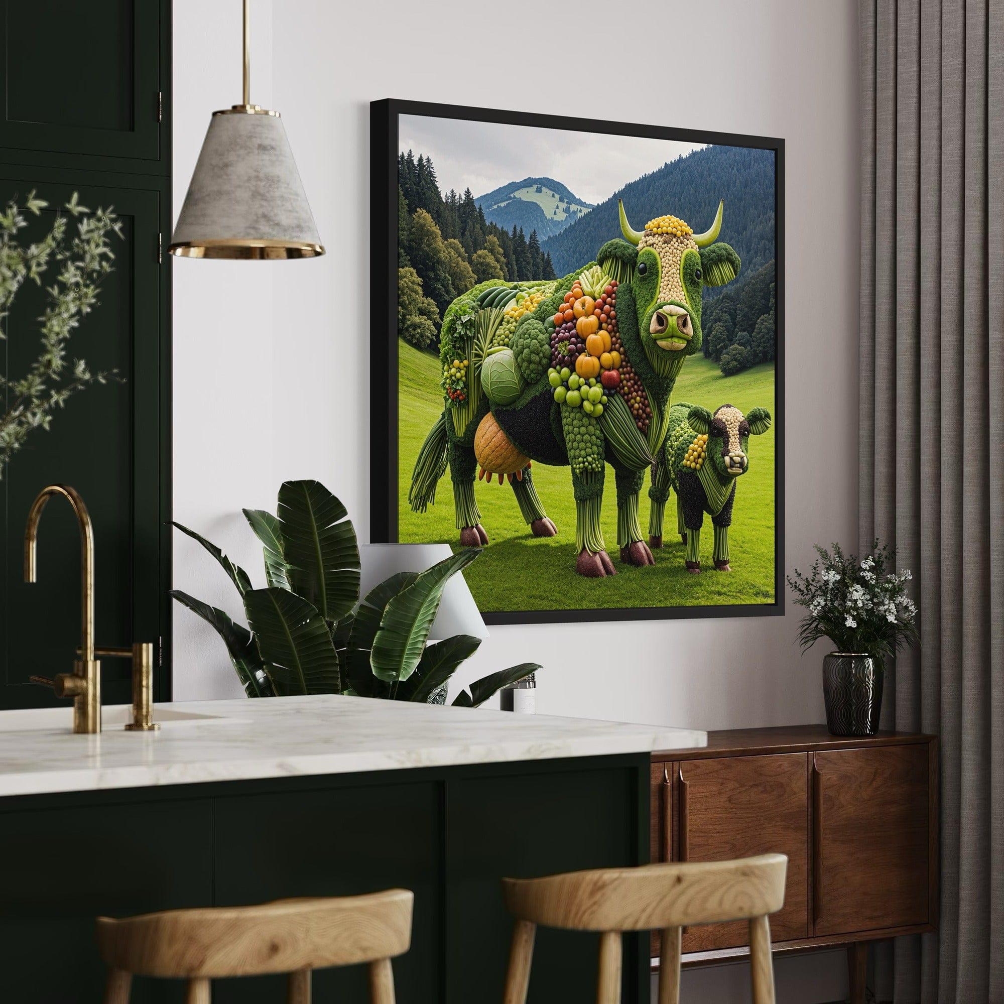 vibrant veggie collage canvas