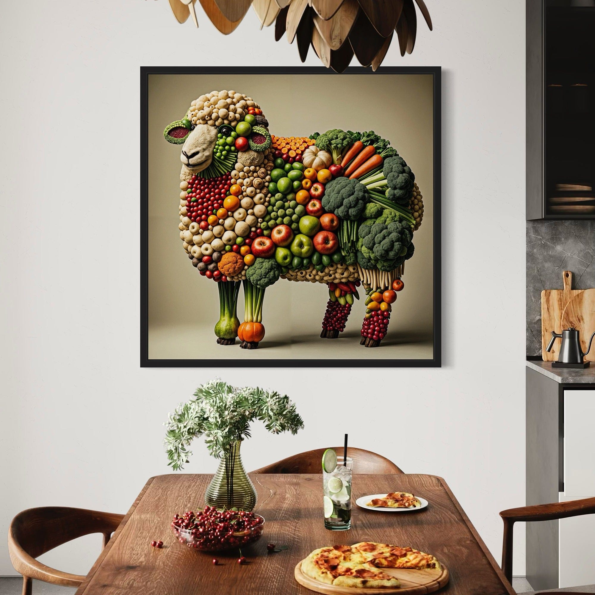 modern kitchen décor vegetable theme