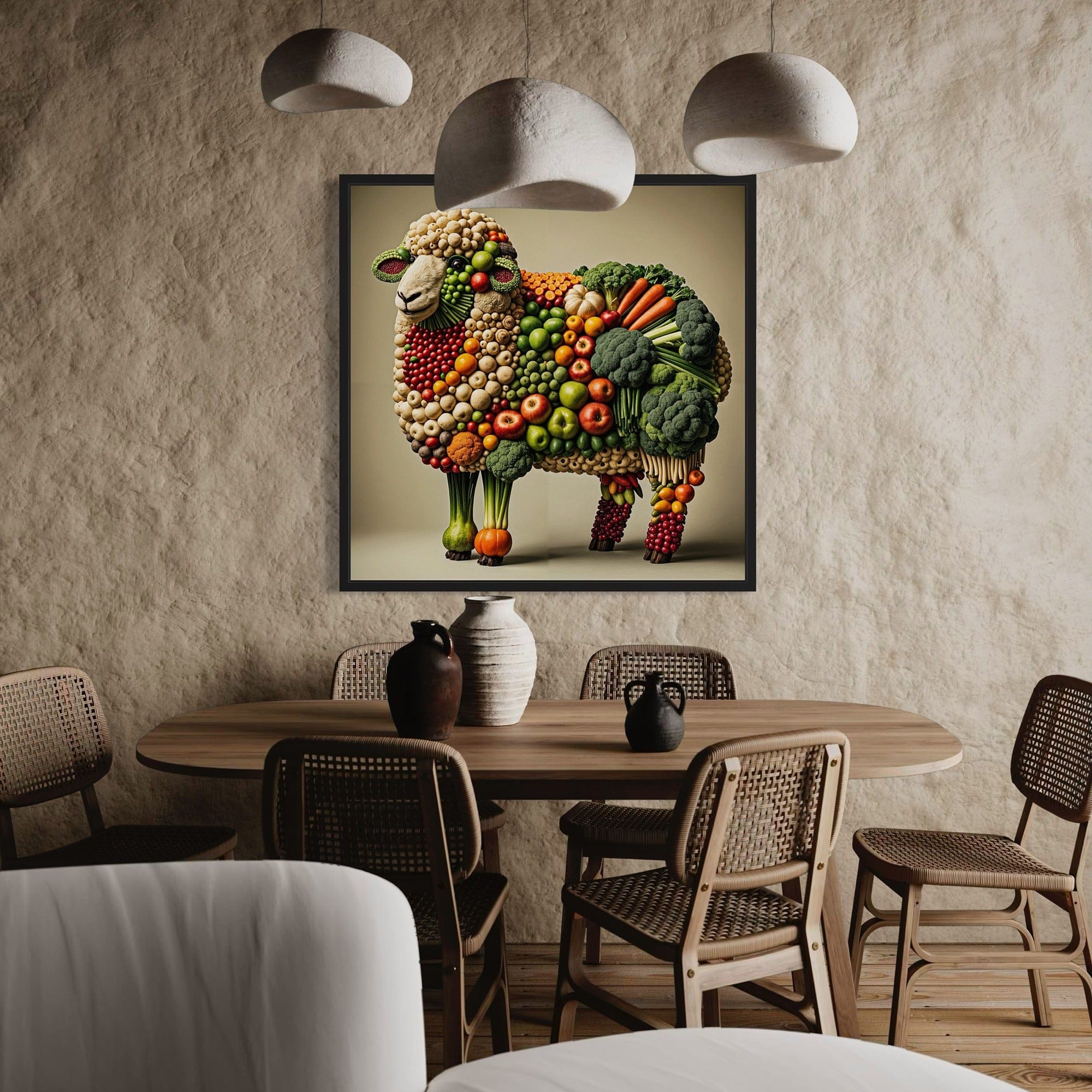 vibrant veggie collage canvas