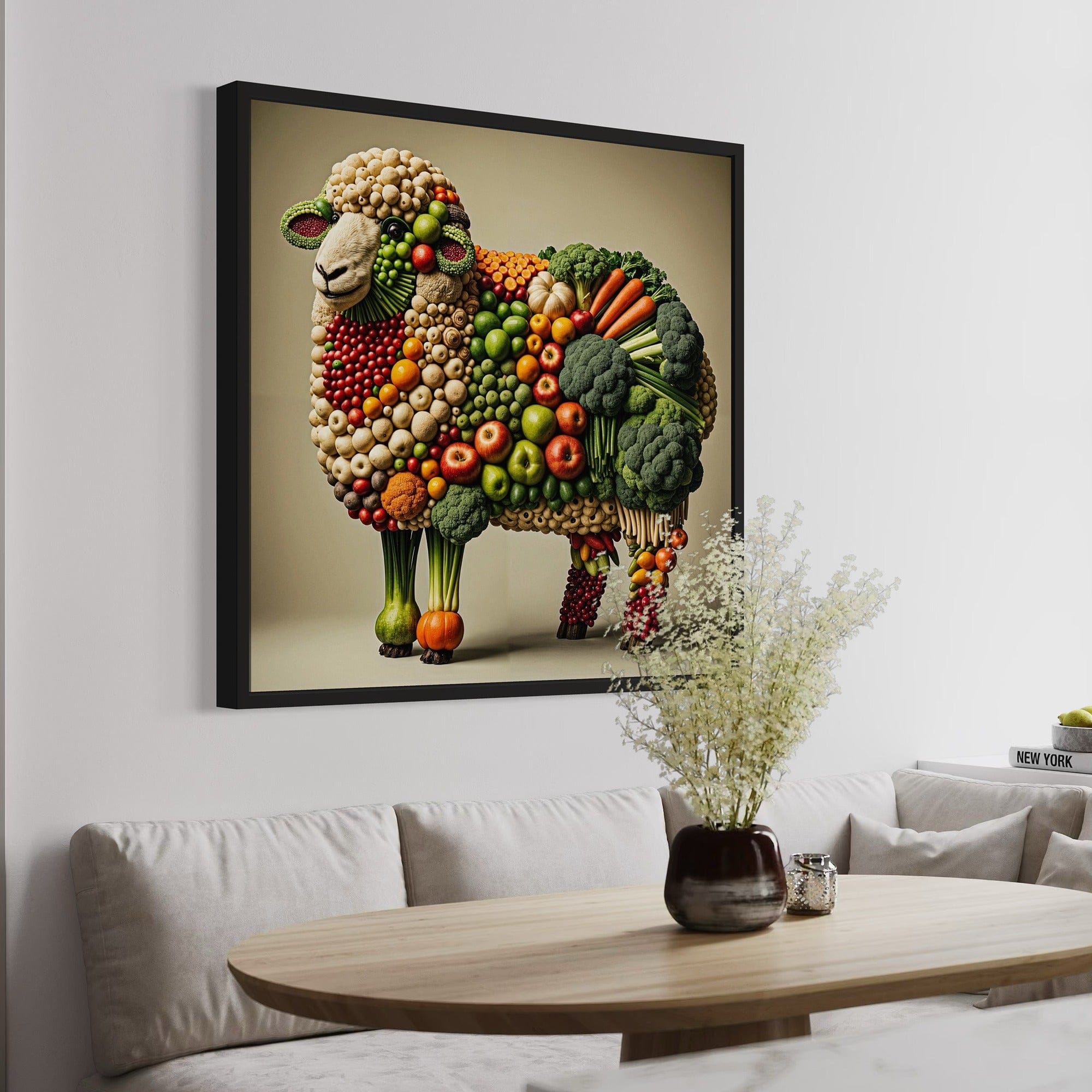 restaurant décor vegetable artwork