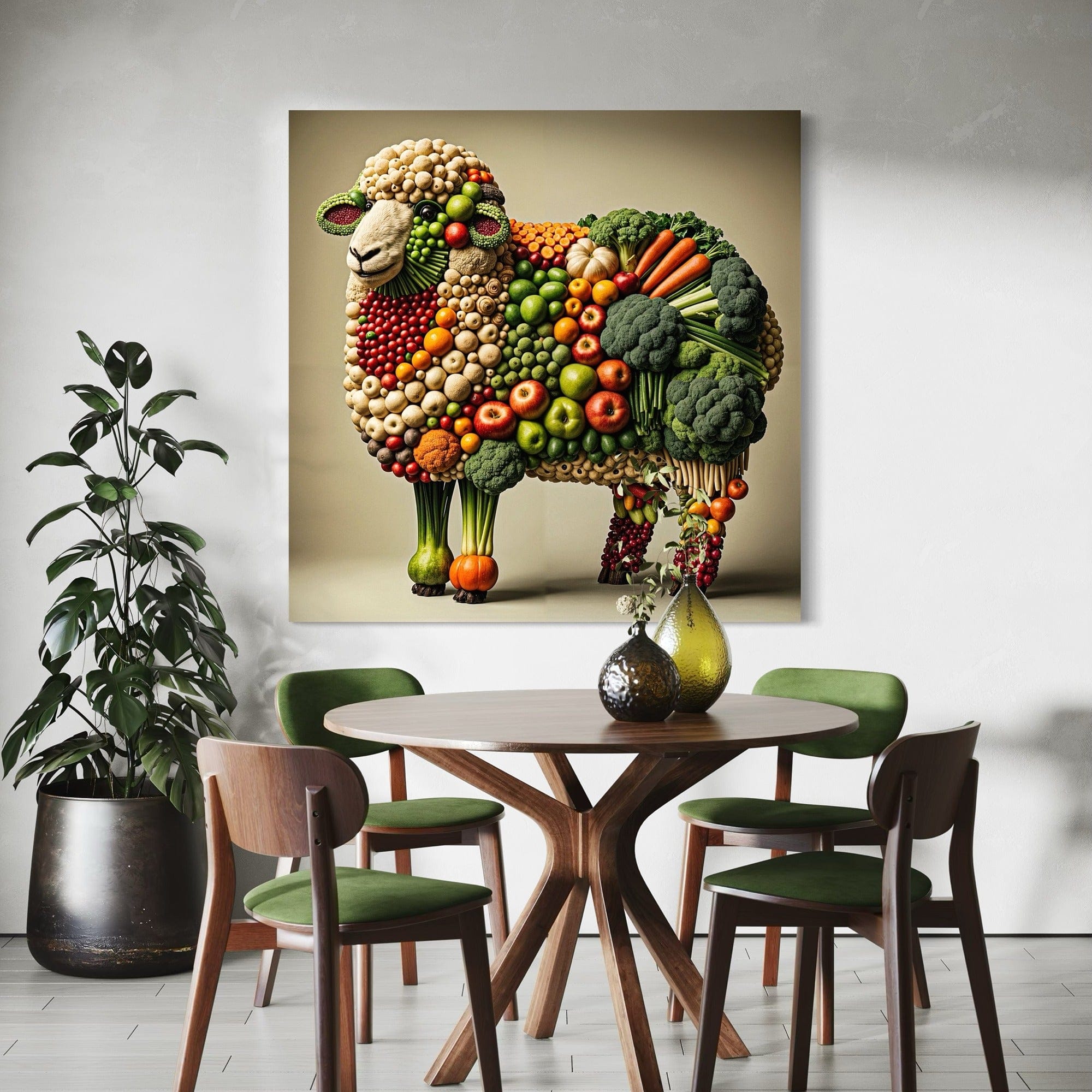 colorful kitchen canvas with produce