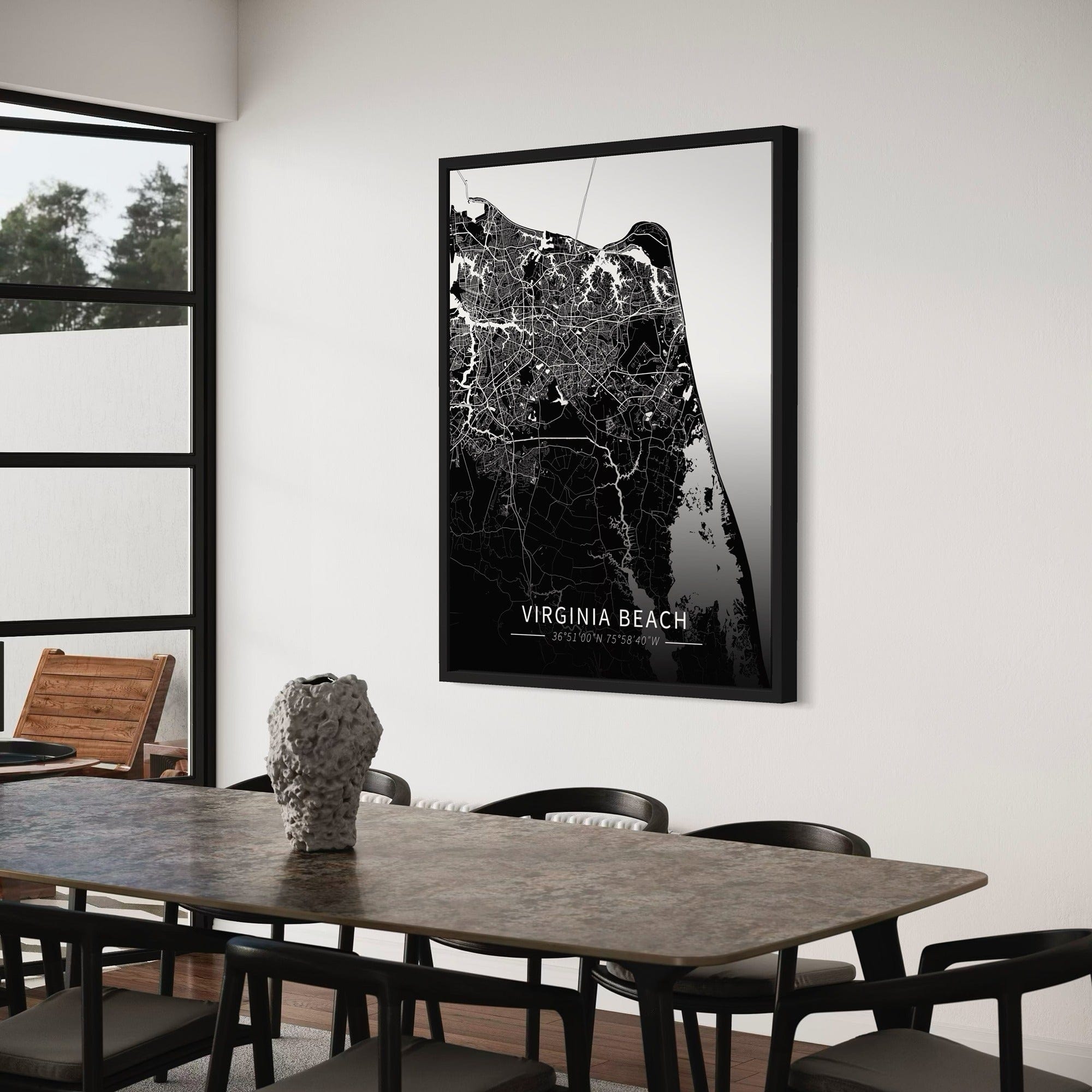 Virginia Beach City Map Canvas