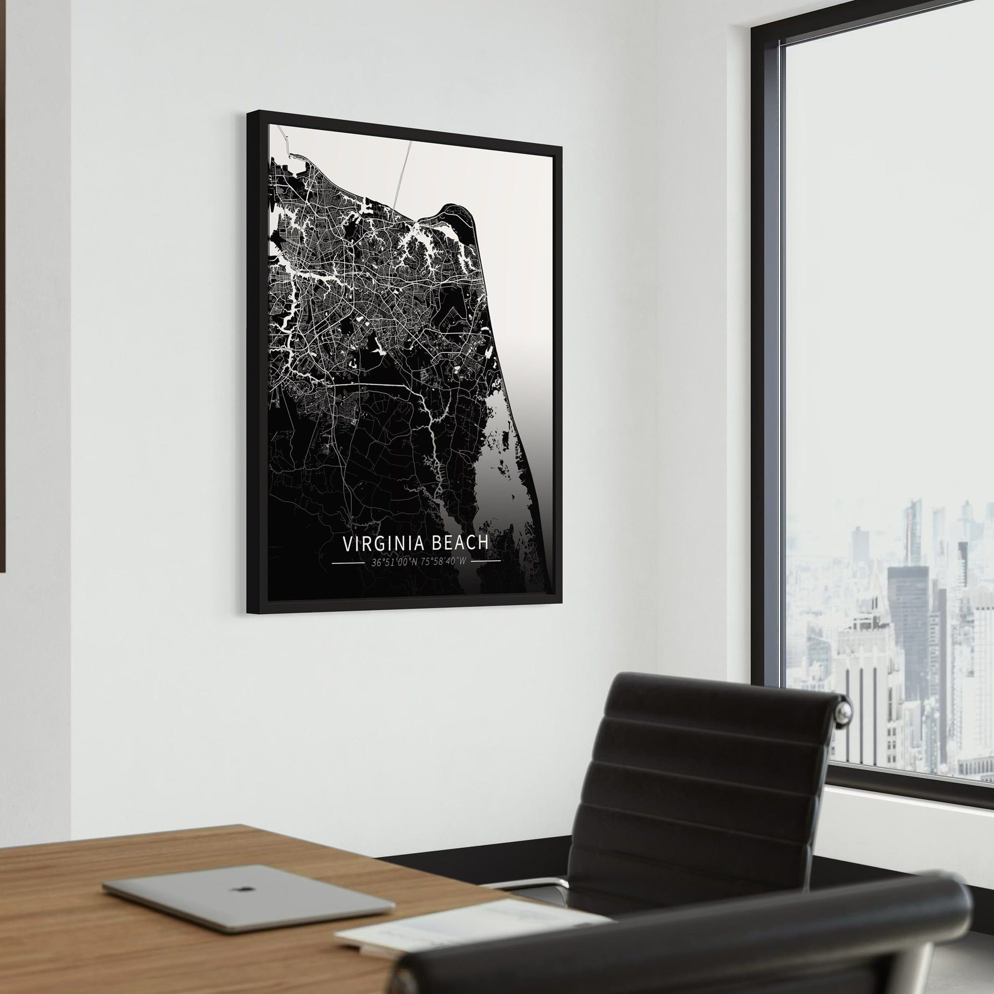 Virginia Beach City Map Canvas