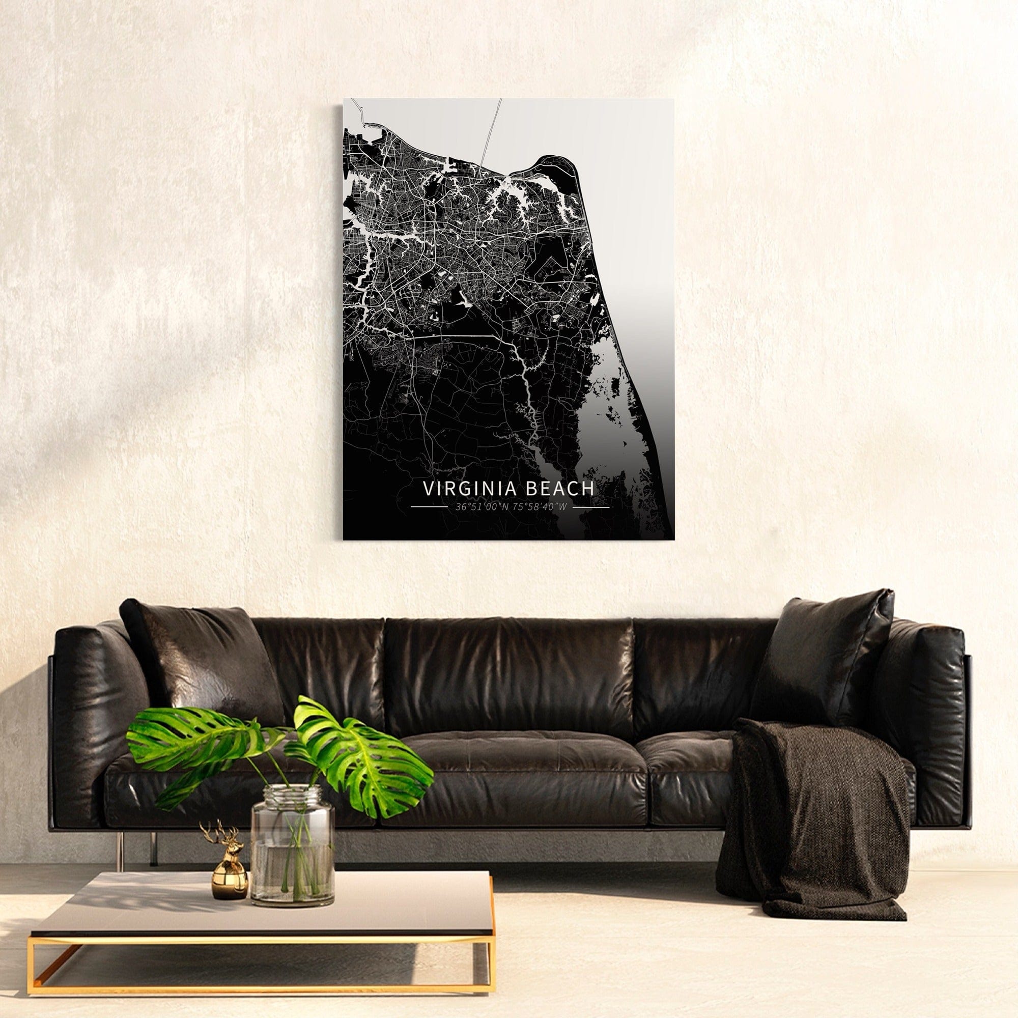 Virginia Beach City Map Canvas