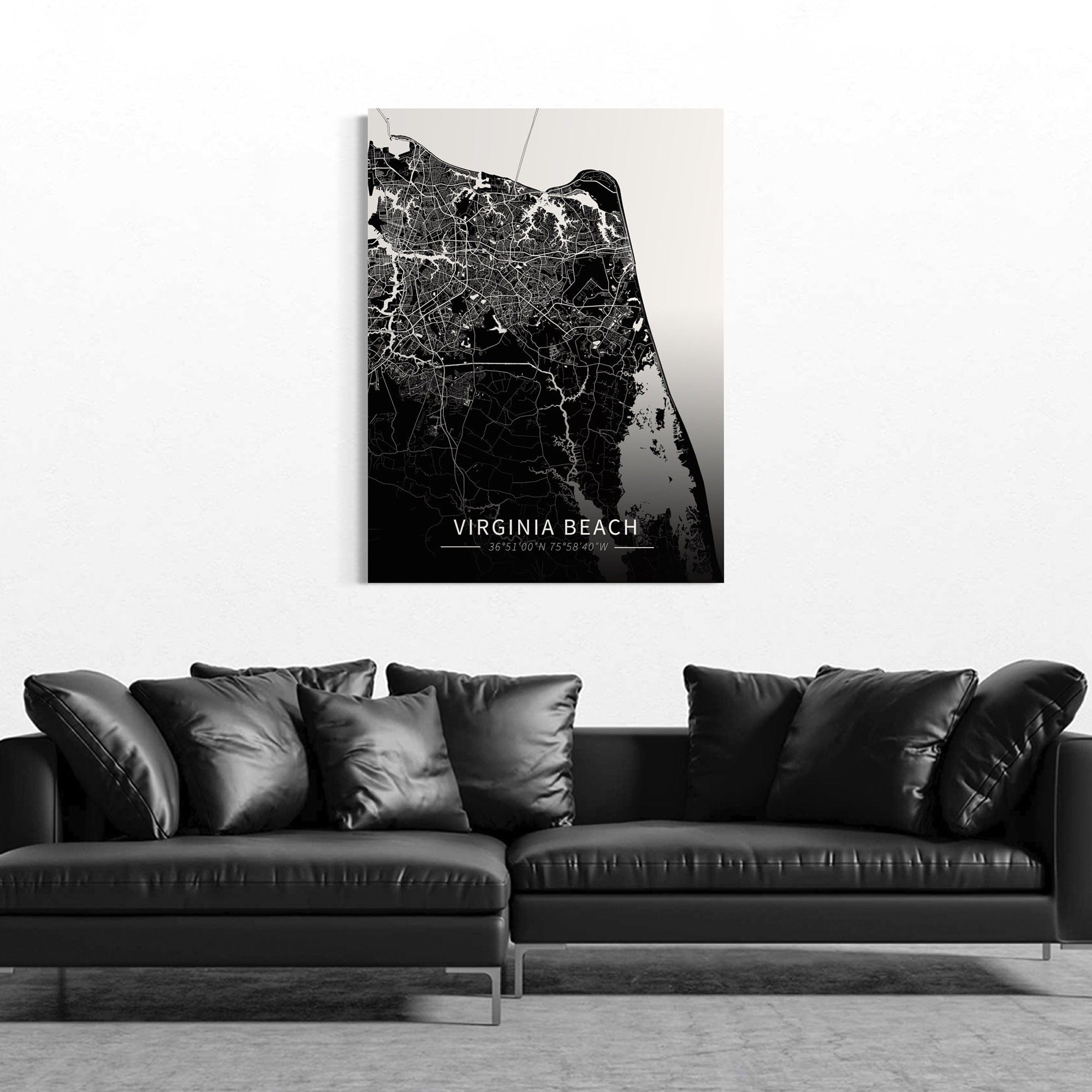 Virginia Beach City Map Canvas