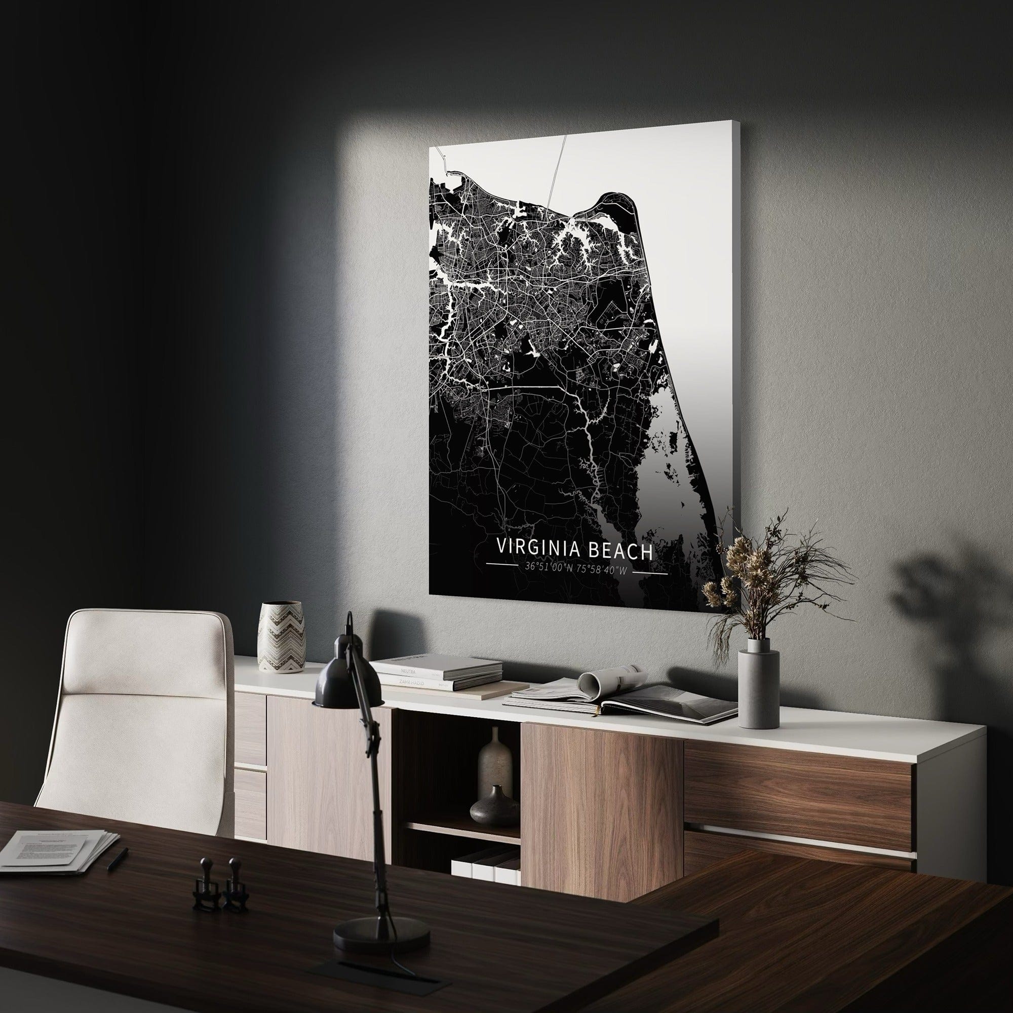 Virginia Beach City Map Canvas
