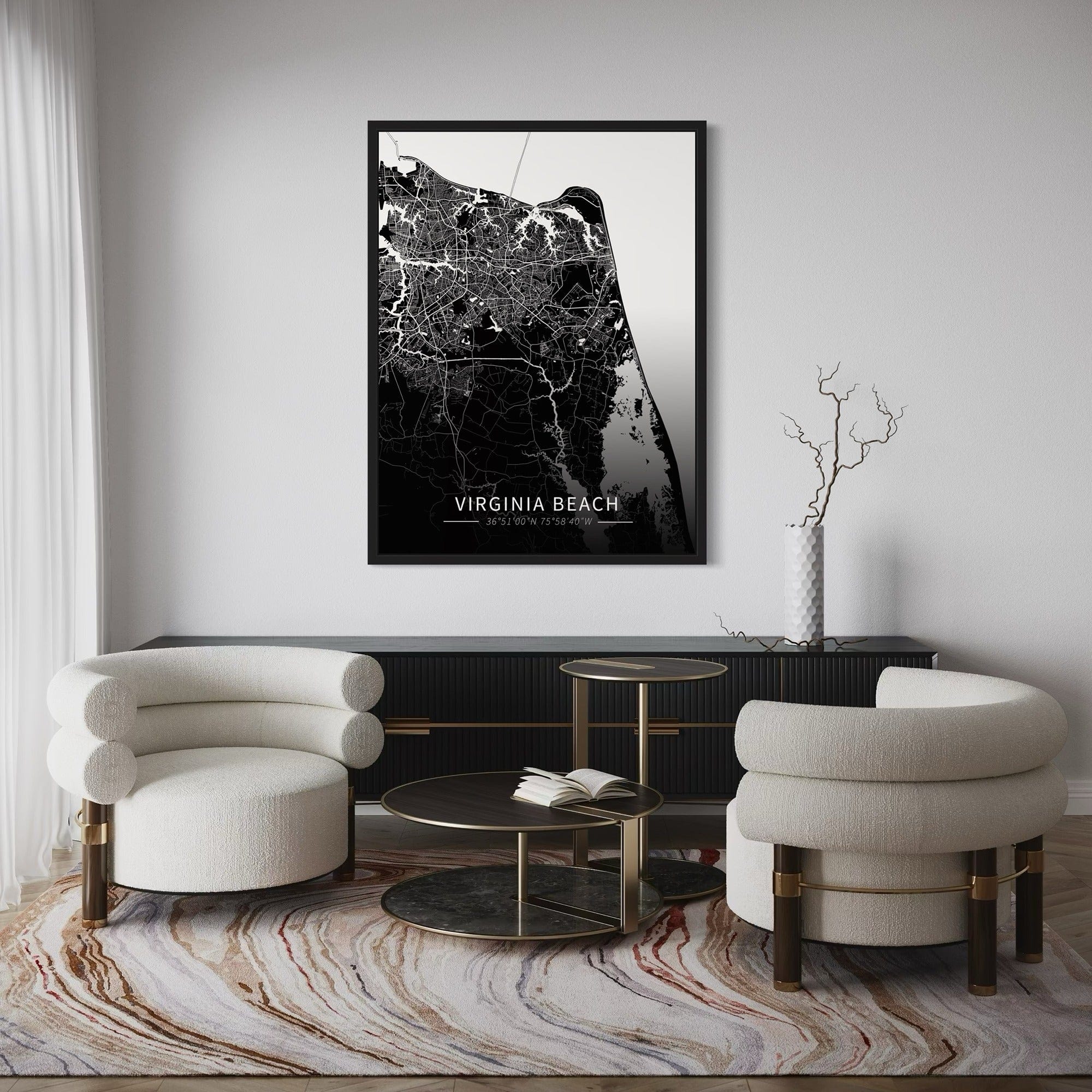 Virginia Beach City Map Canvas