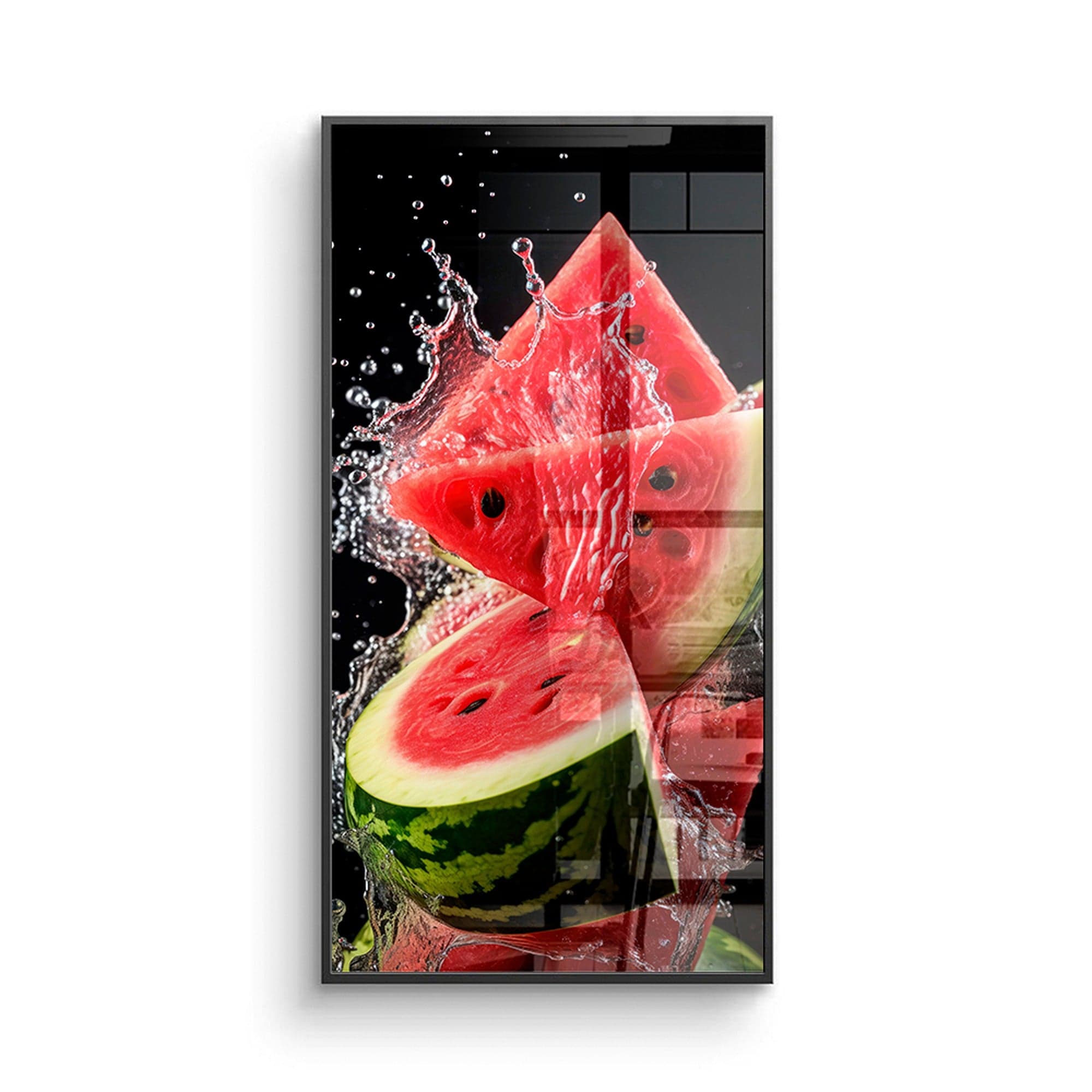 Watermelon cascade framed kitchen decor print