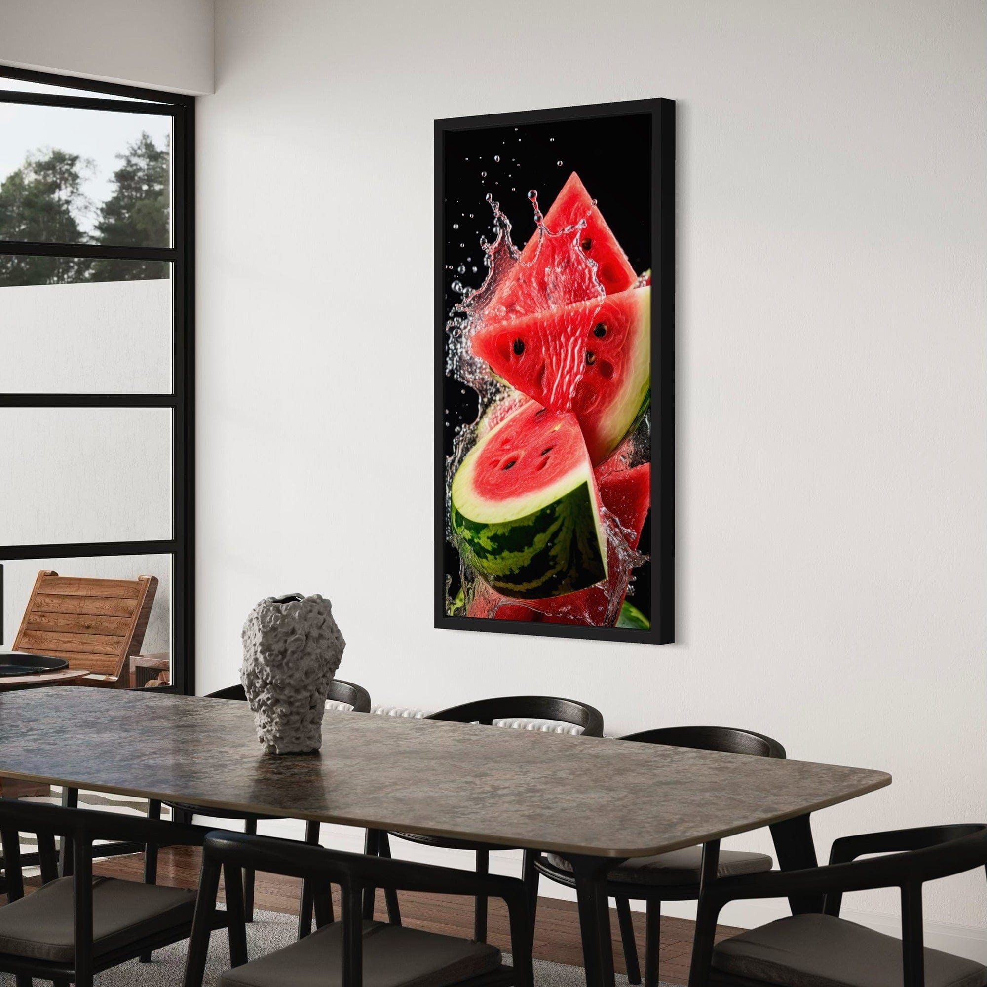 Water droplets watermelon photography style