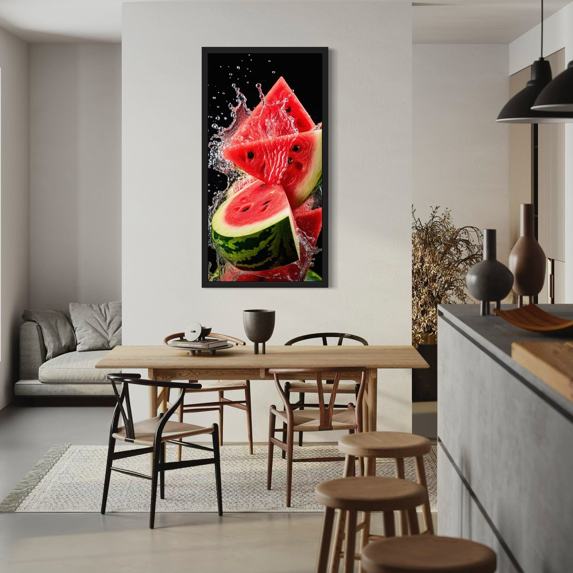 Bright red fruit canvas for home bar