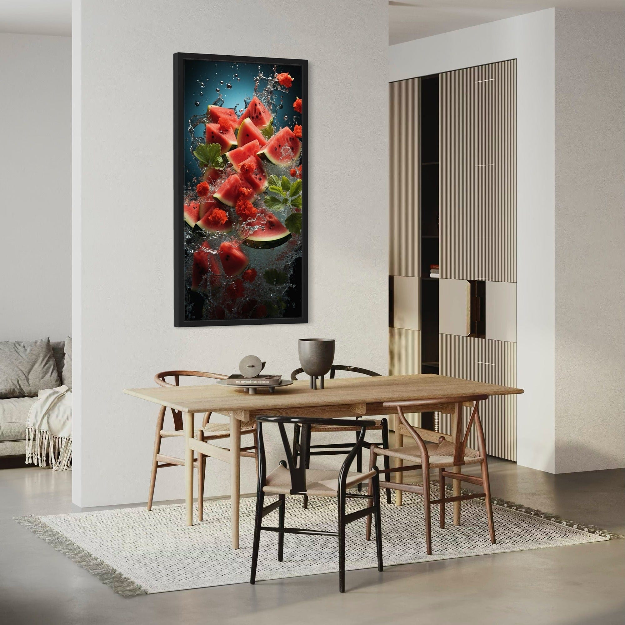 Refreshing kitchen wall decor with watermelon