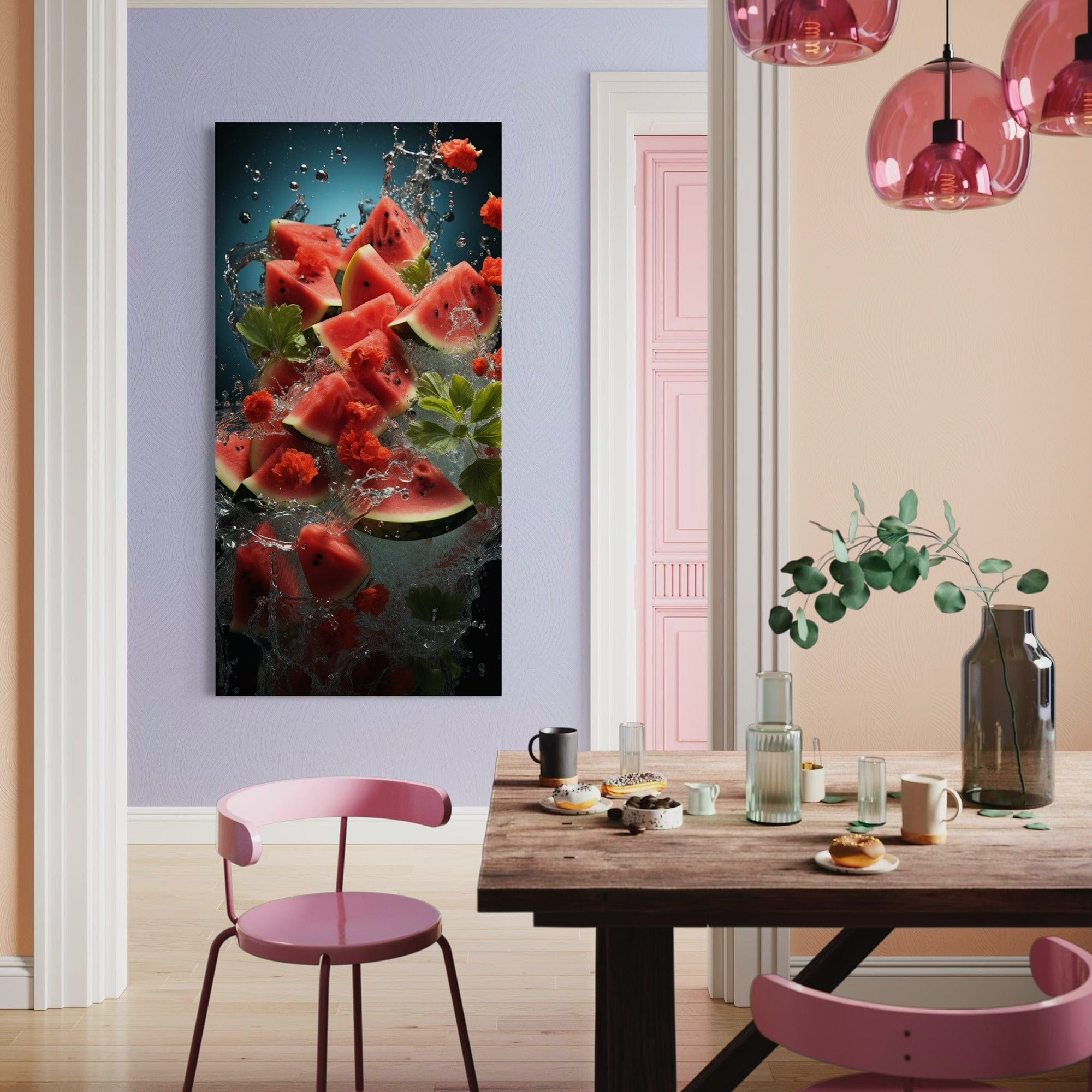 Colorful fruit splash wall art for restaurant