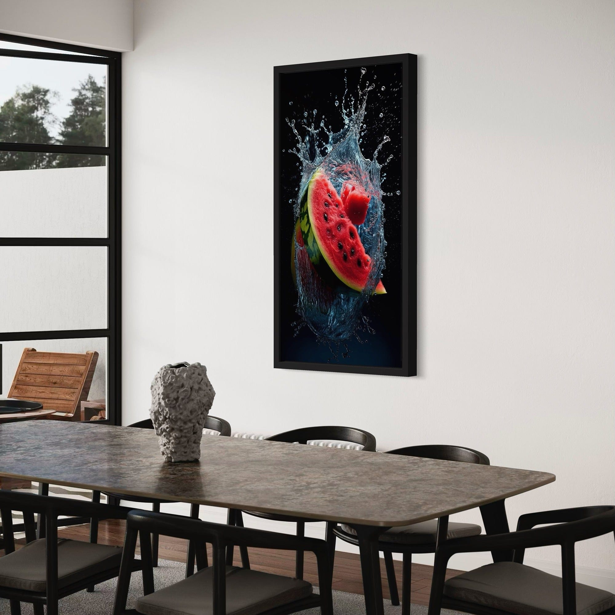 Water splash watermelon photography canvas