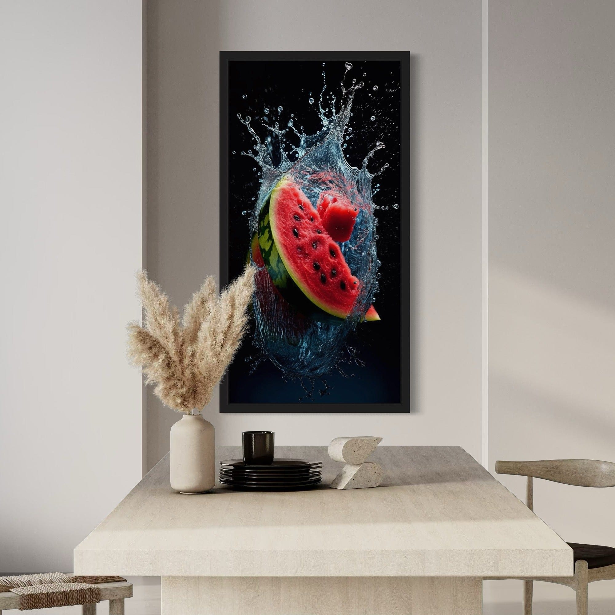 Modern fruit canvas on black background
