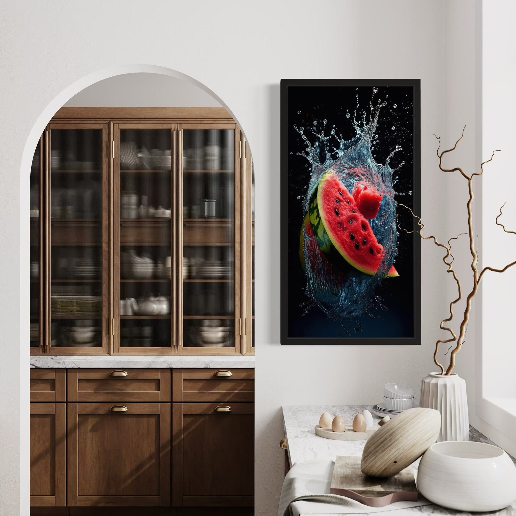 Refreshing watermelon artwork for dining room