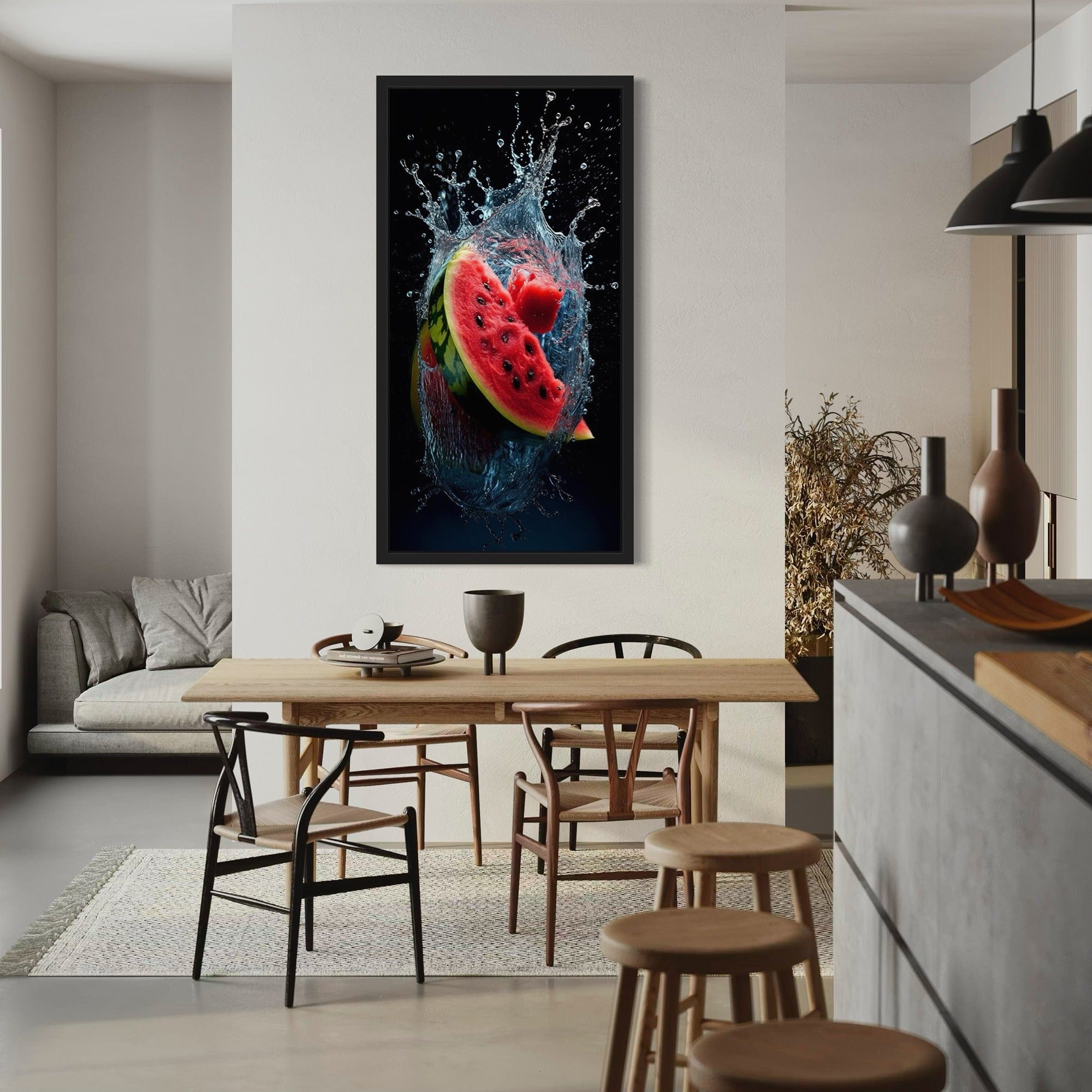 Cocktail bar decor watermelon splash print