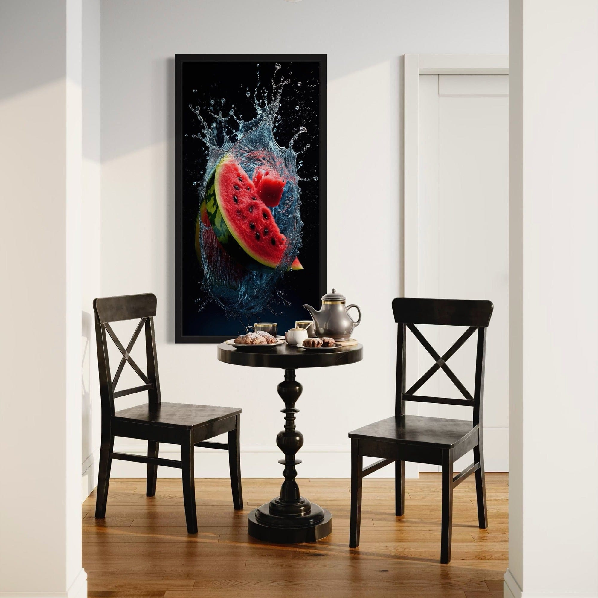 Fresh fruit water splash vertical canvas