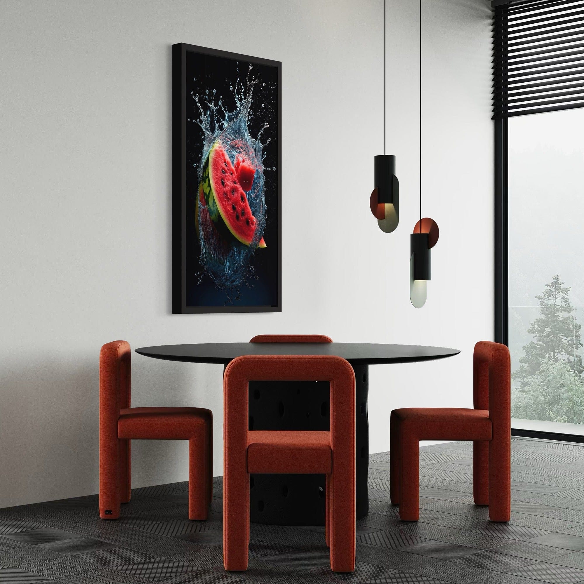 Summery kitchen wall art with watermelon