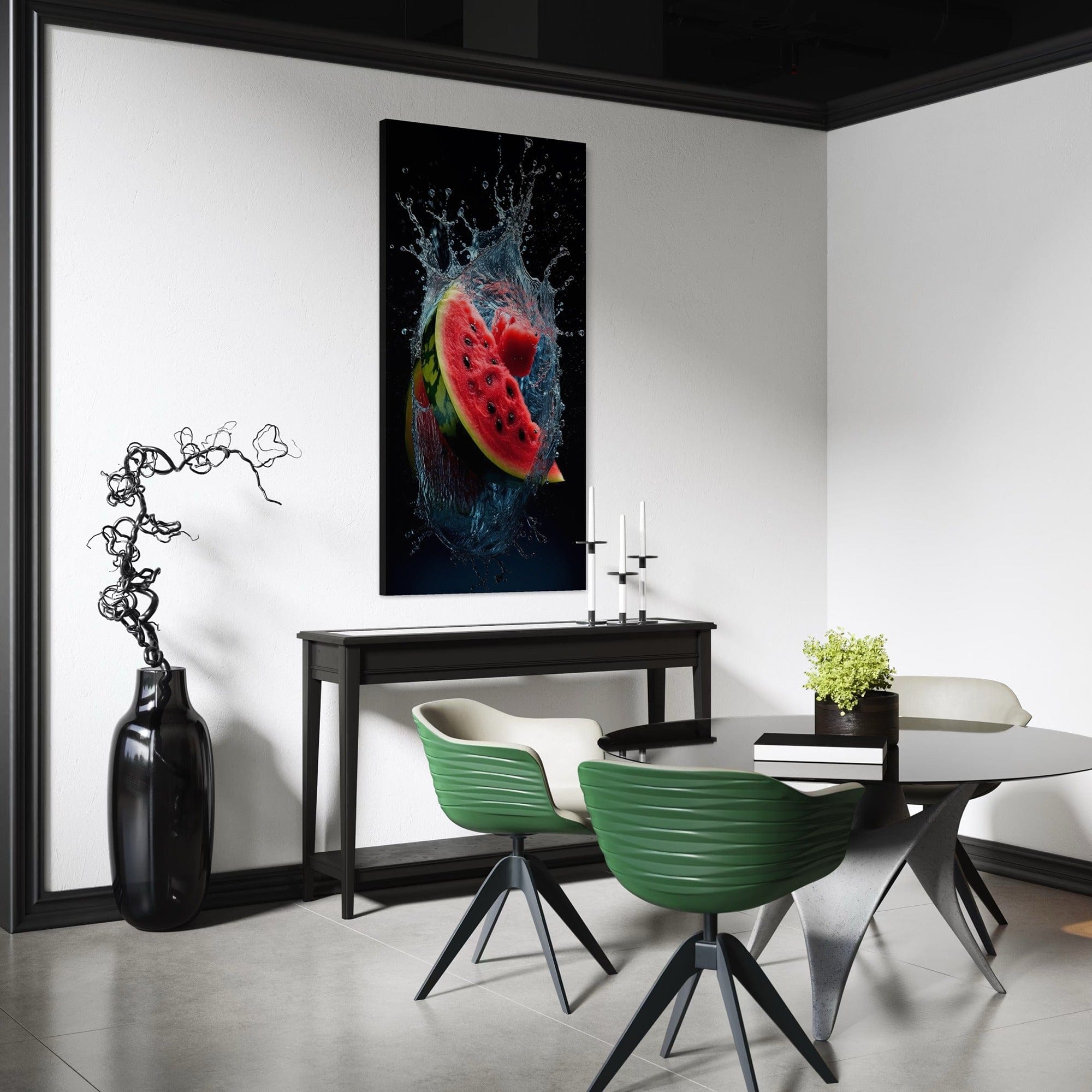 Contemporary food art watermelon and bubbles