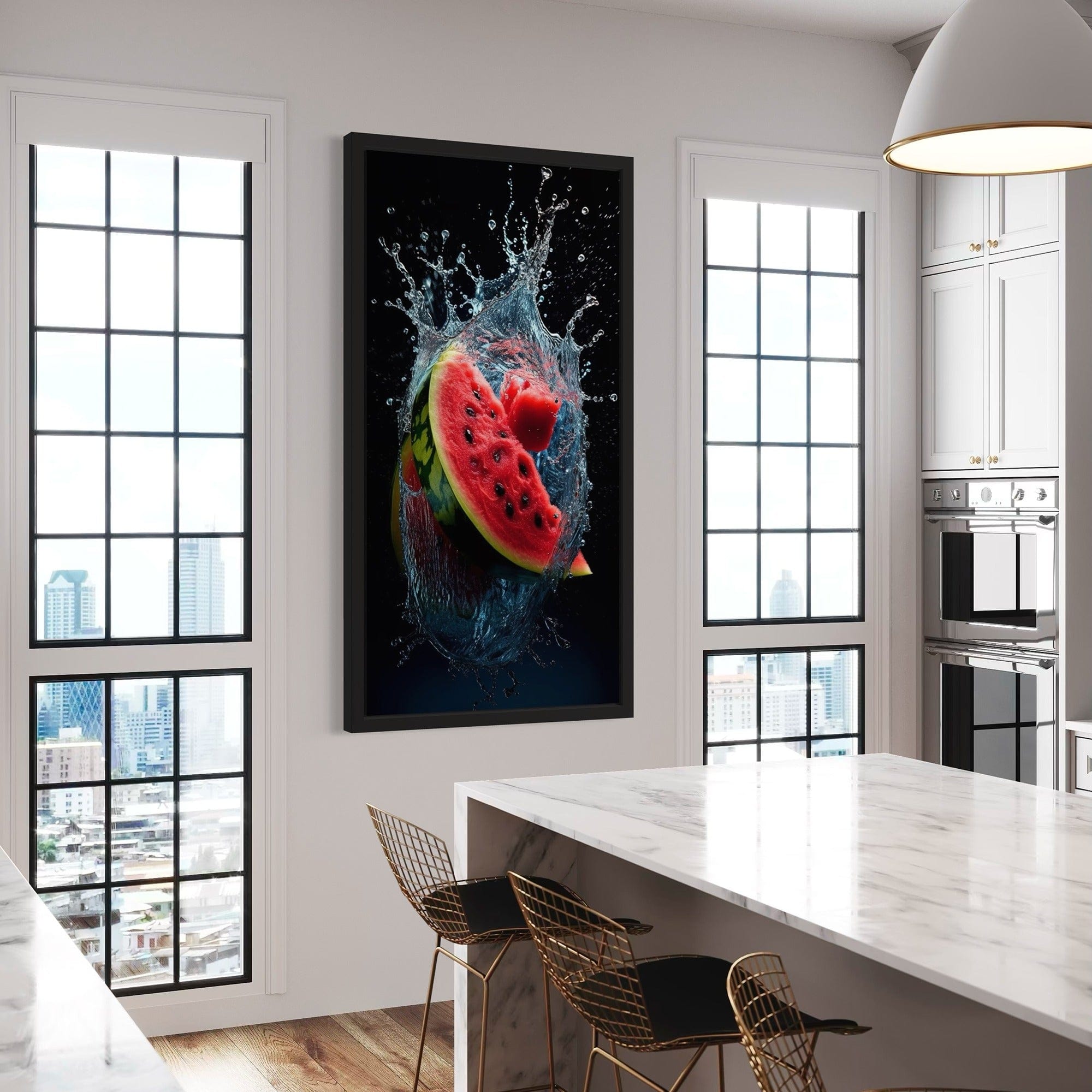 Tropical fruit canvas for cafe interior