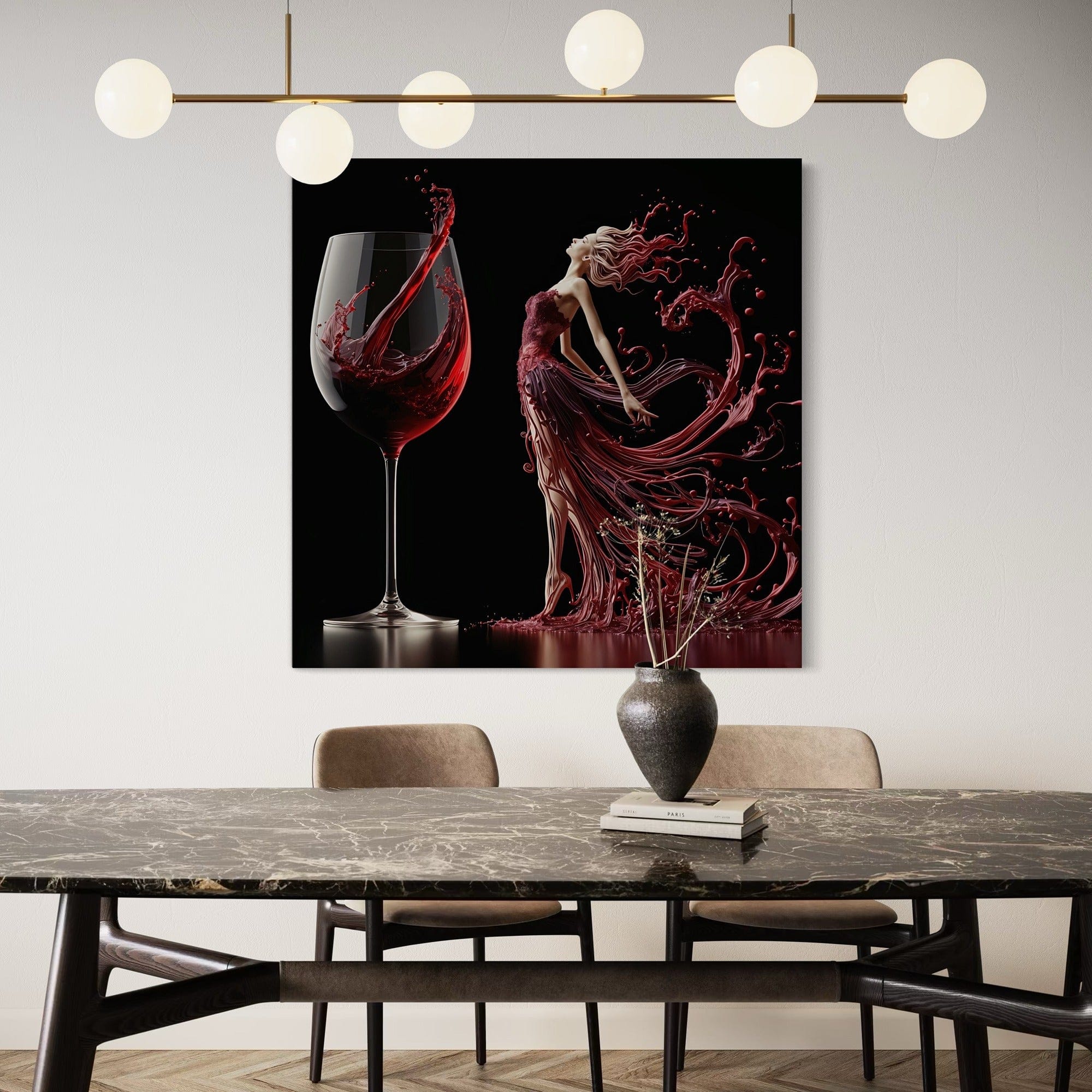 Back view of stretched wooden frame construction of square canvas wall art