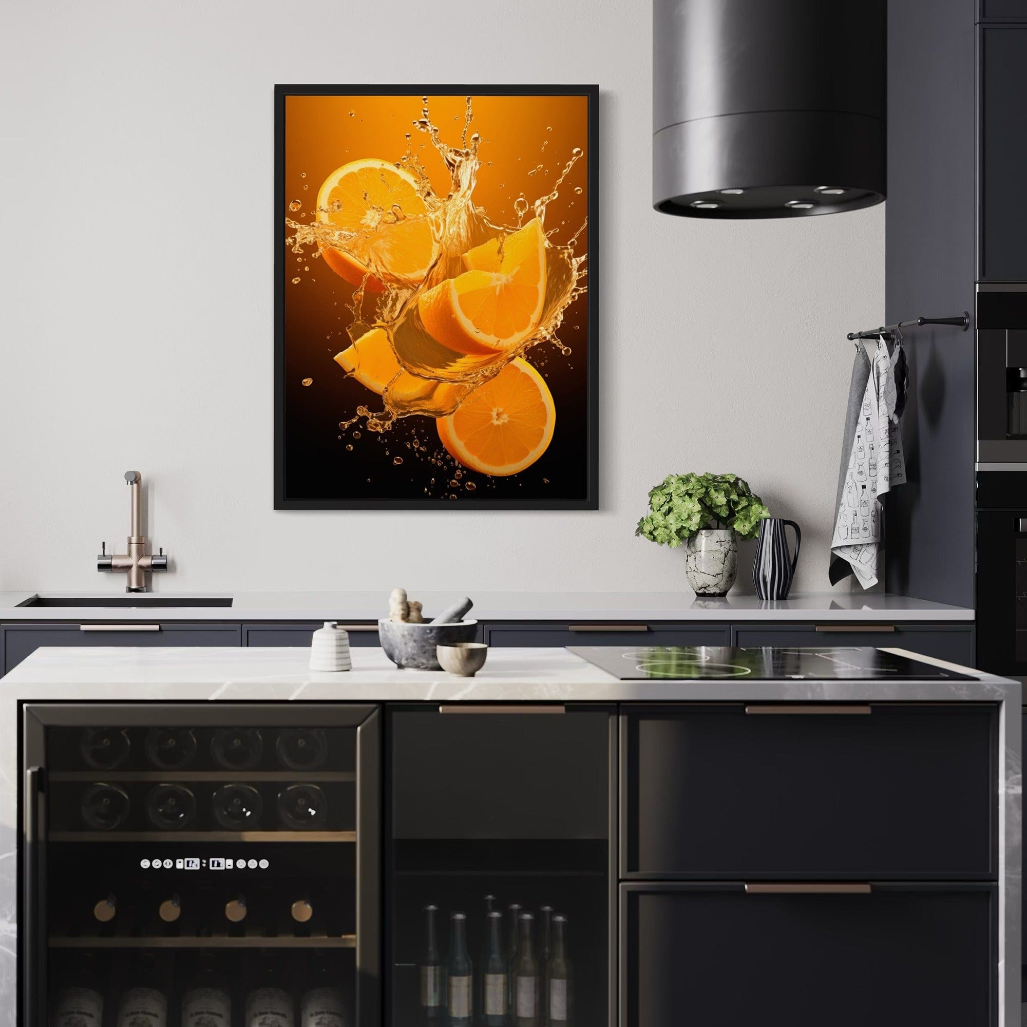 Refreshing citrus artwork breakfast nook