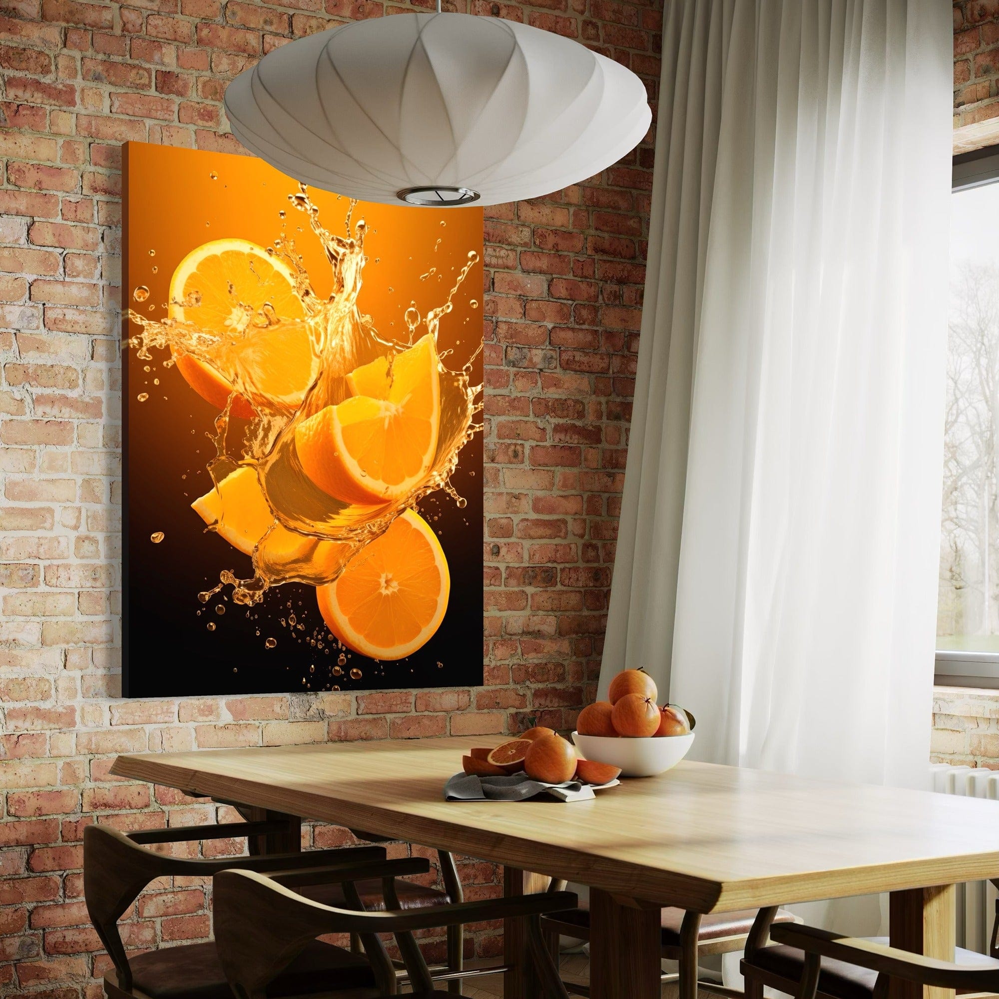 High contrast citrus fruit wall art print