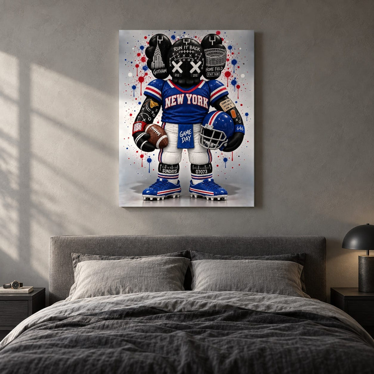 KAWS Style x New York Football – Blue & Red
