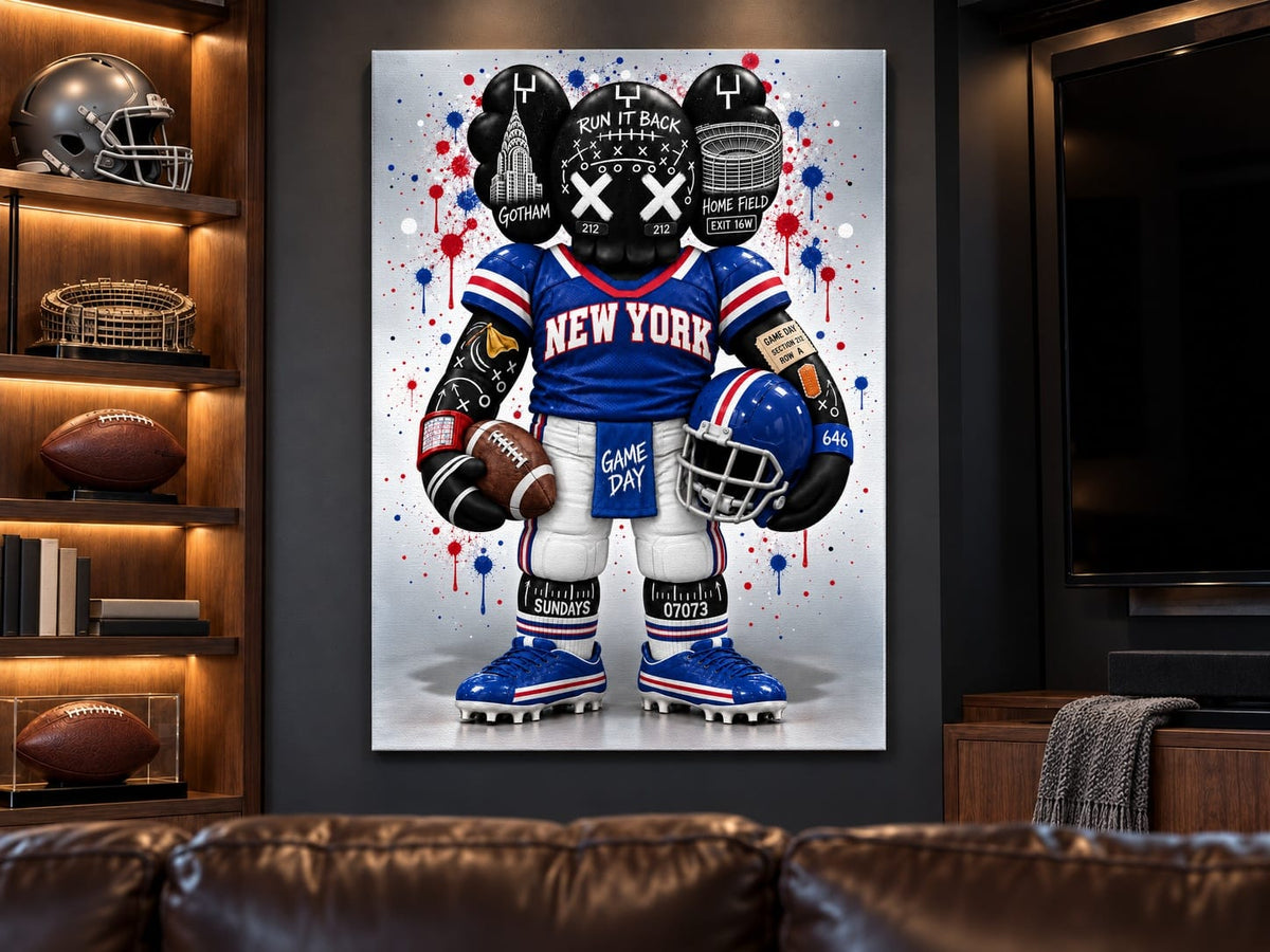 KAWS Style x New York Football – Blue & Red