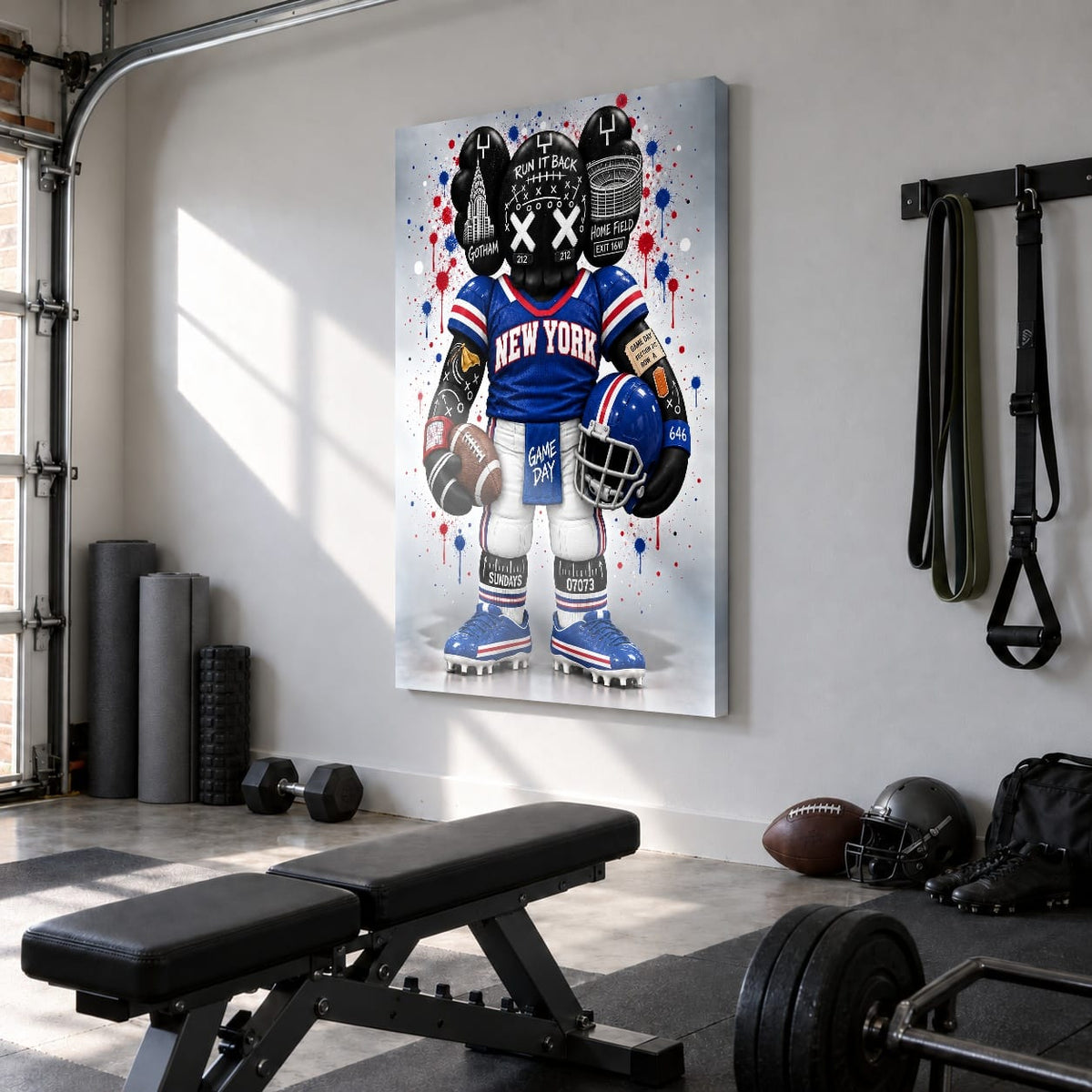KAWS Style x New York Football – Blue & Red