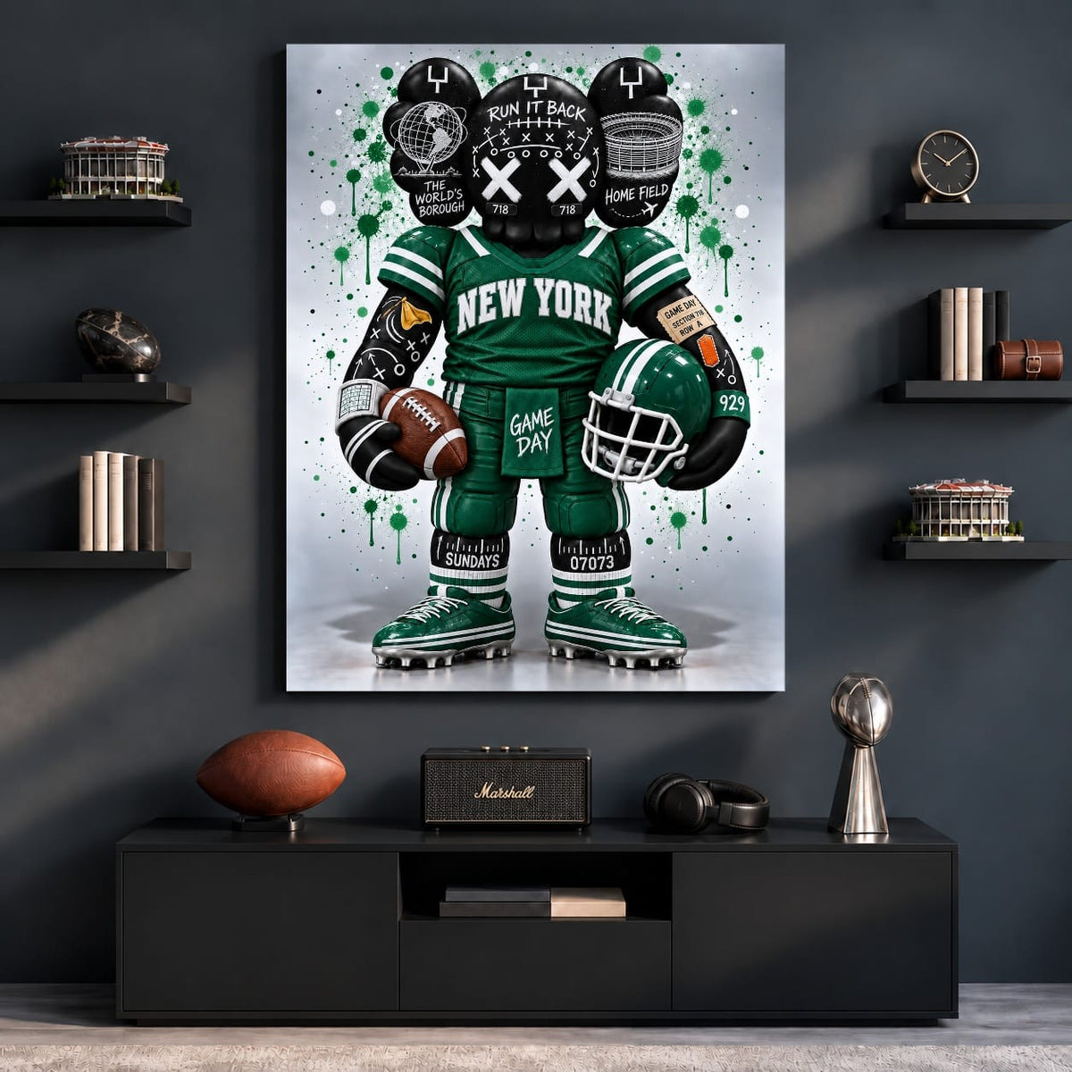 KAWS Style x New York Football – Green & White