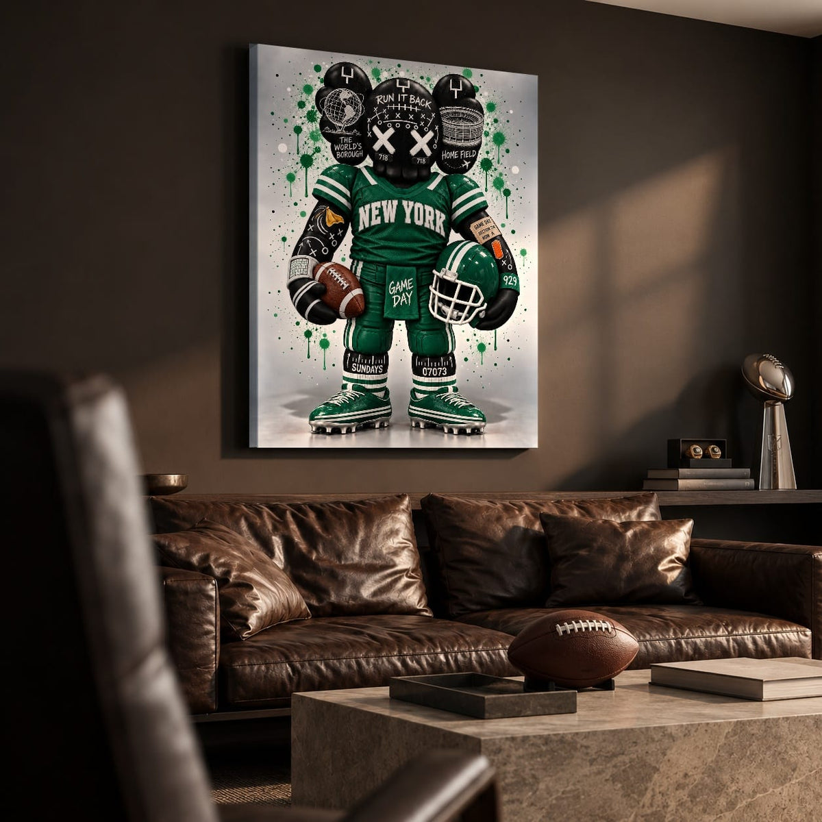 KAWS Style x New York Football – Green & White