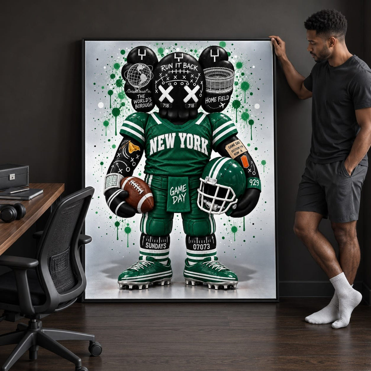 KAWS Style x New York Football – Green & White