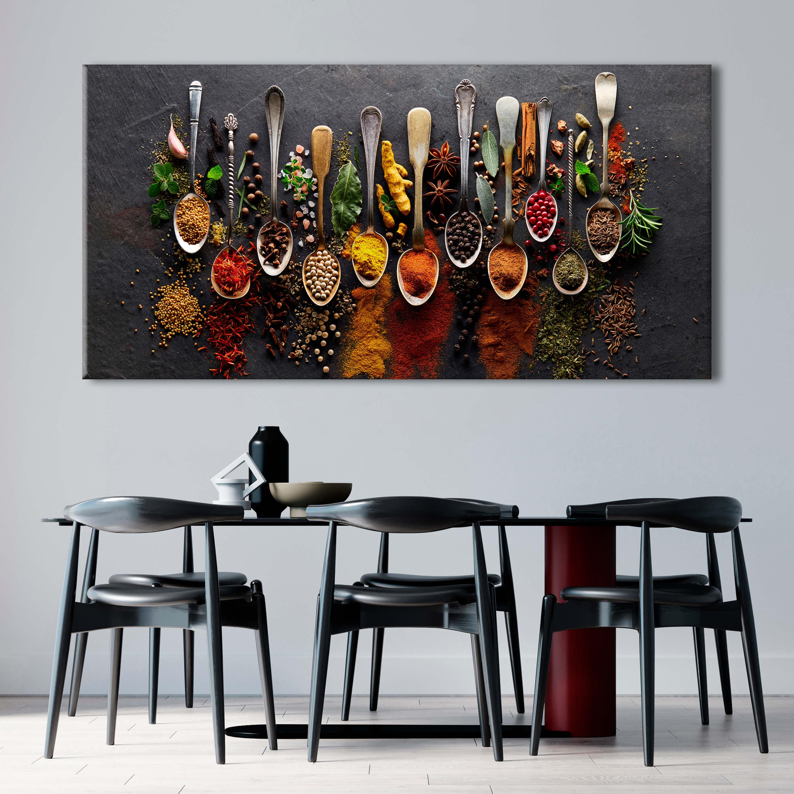 Harmony Of Spices Grey Canvas