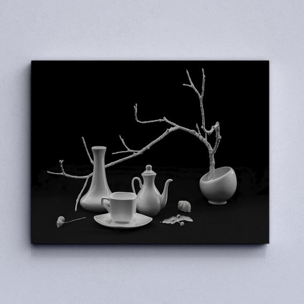 Black And White Etude Kitchen Framed Canvas Wall Art Print – Canvas4walls