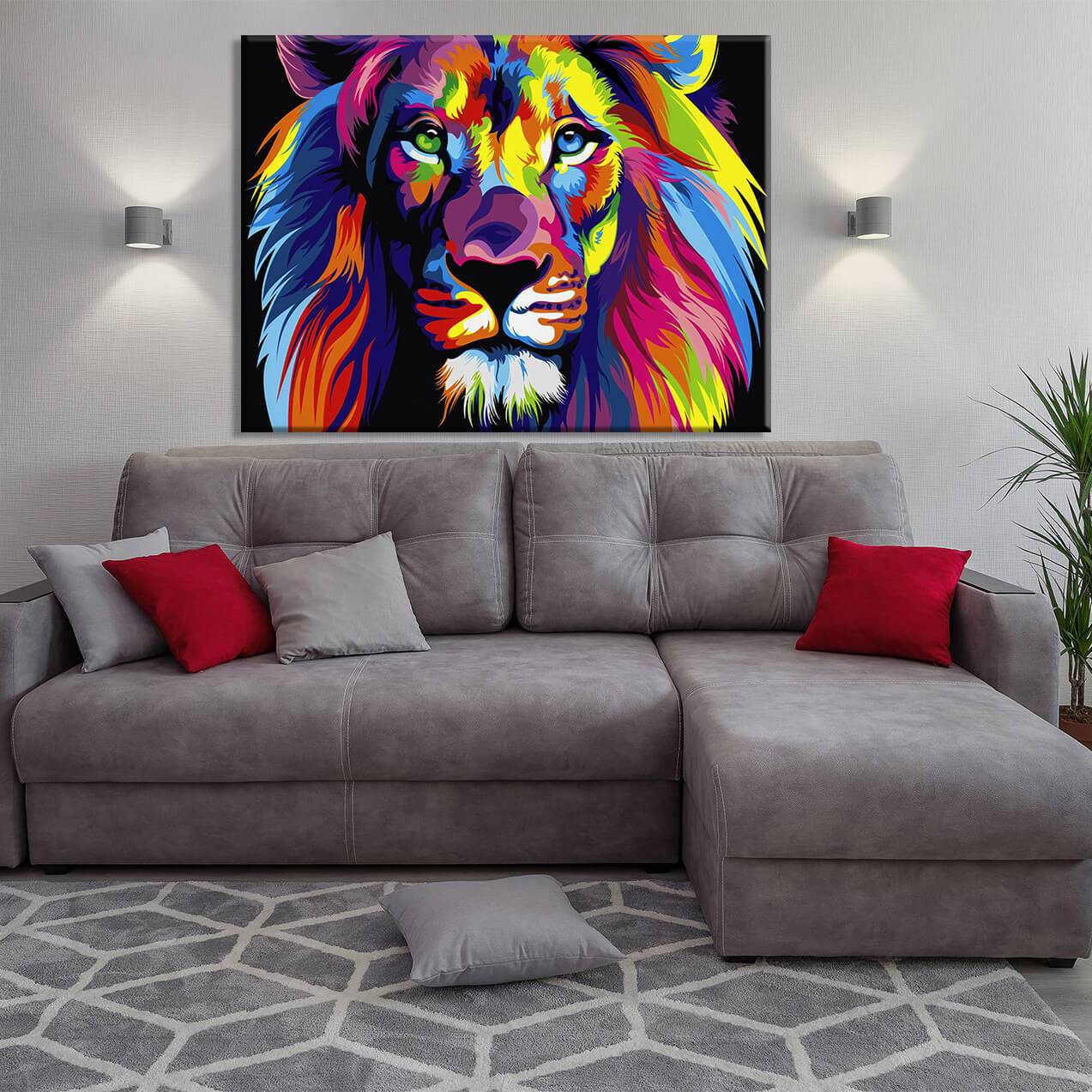 Colorful Lion Canvas